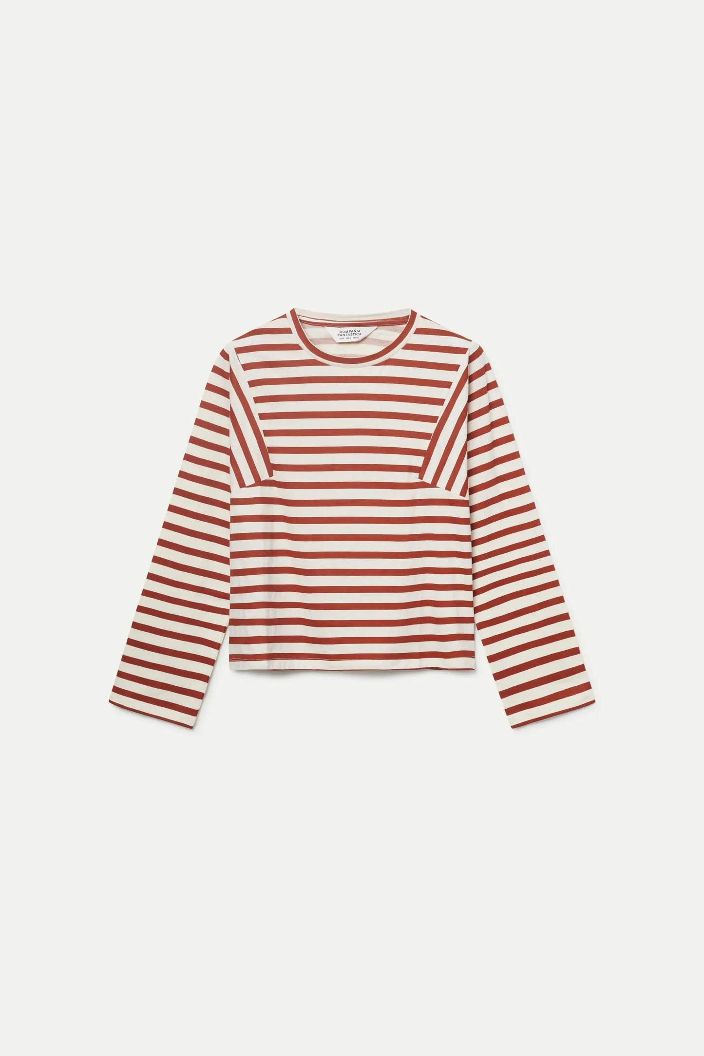 White and Brown Striped T-shirt