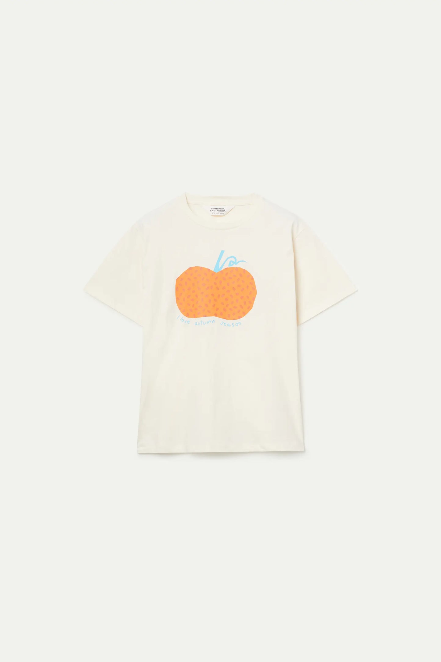 T-shirt bianca con stampa zucca