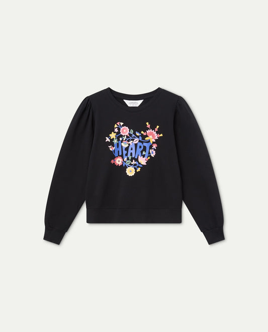 Felpa con stampa floreale "Cuore"