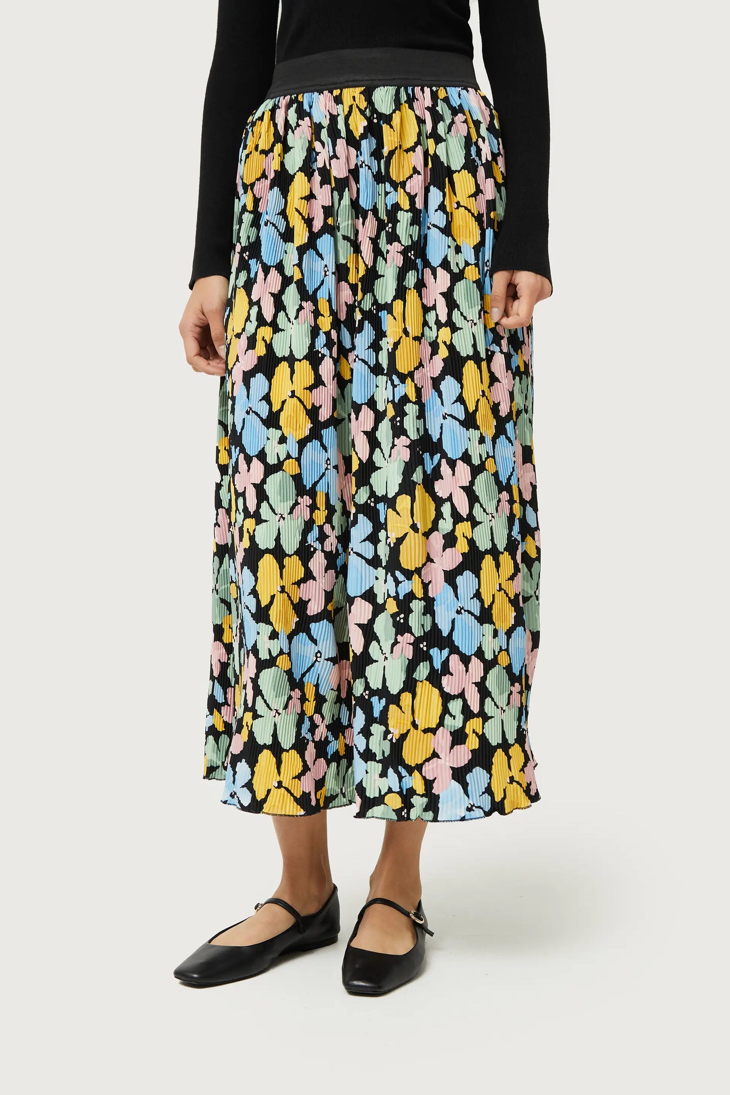 Jacinto floral print long skirt