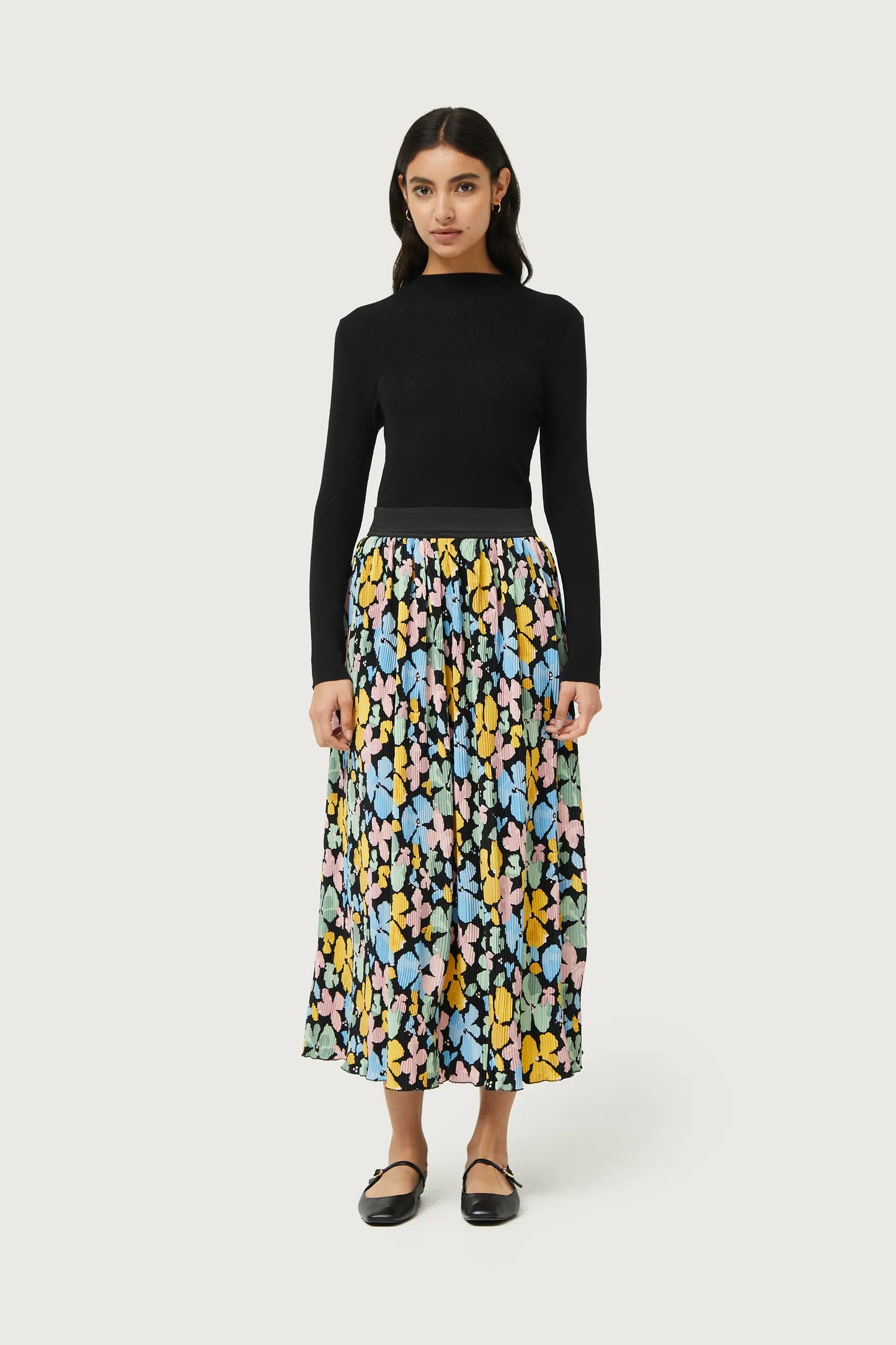 Jacinto floral print long skirt