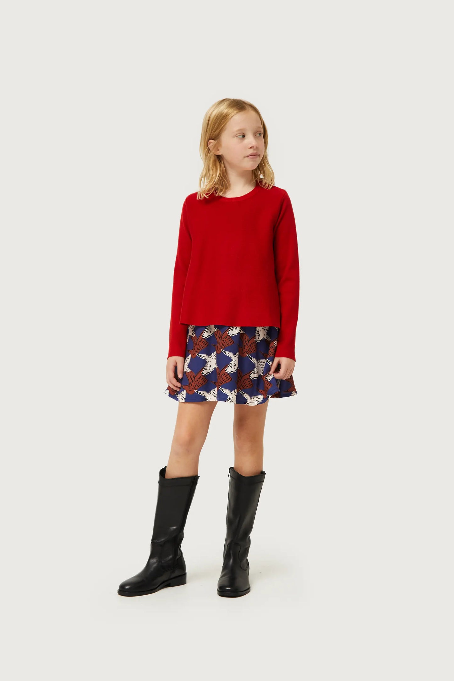 Girl's red flared sweater