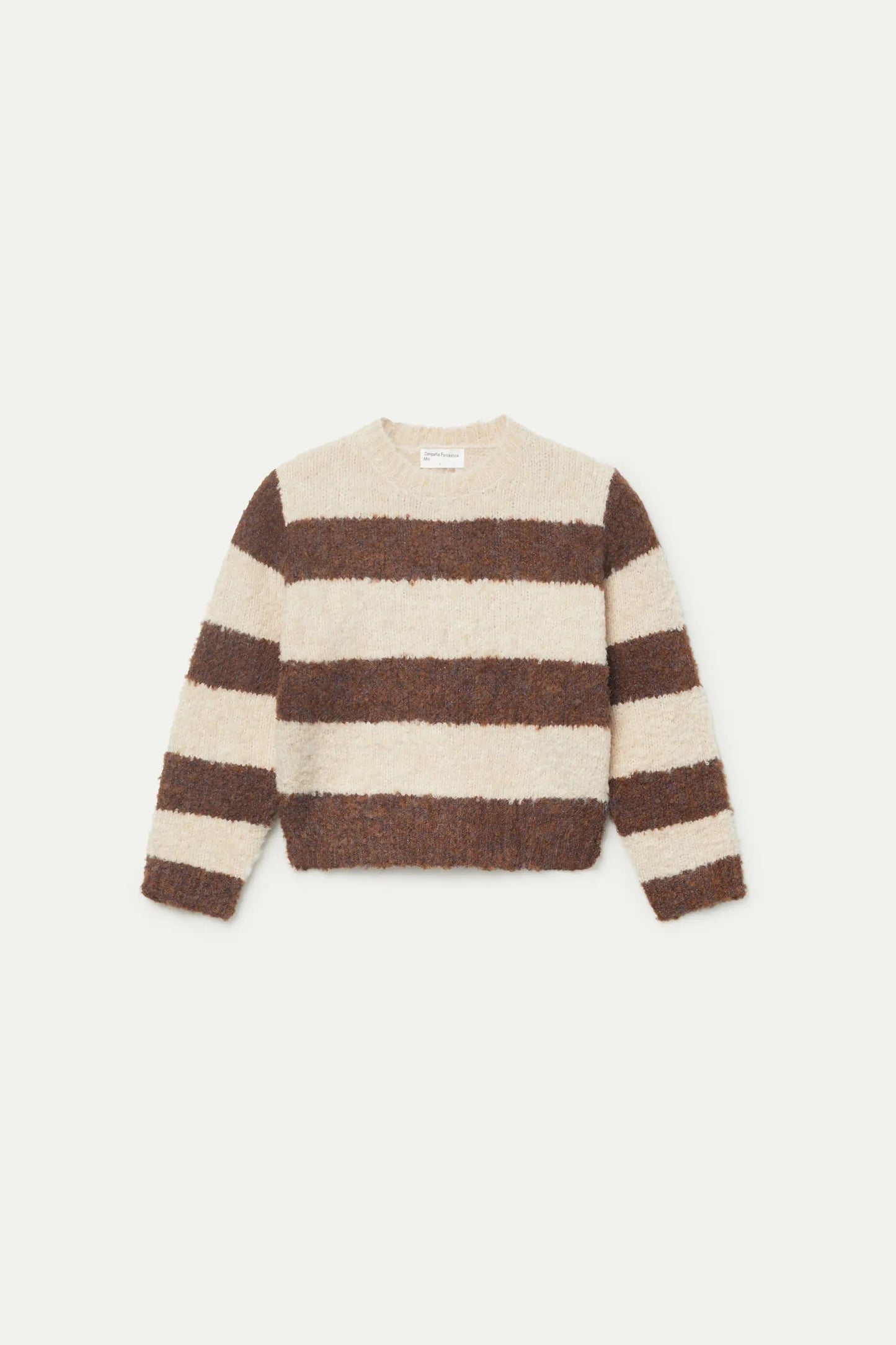 Girl's brown striped sweater