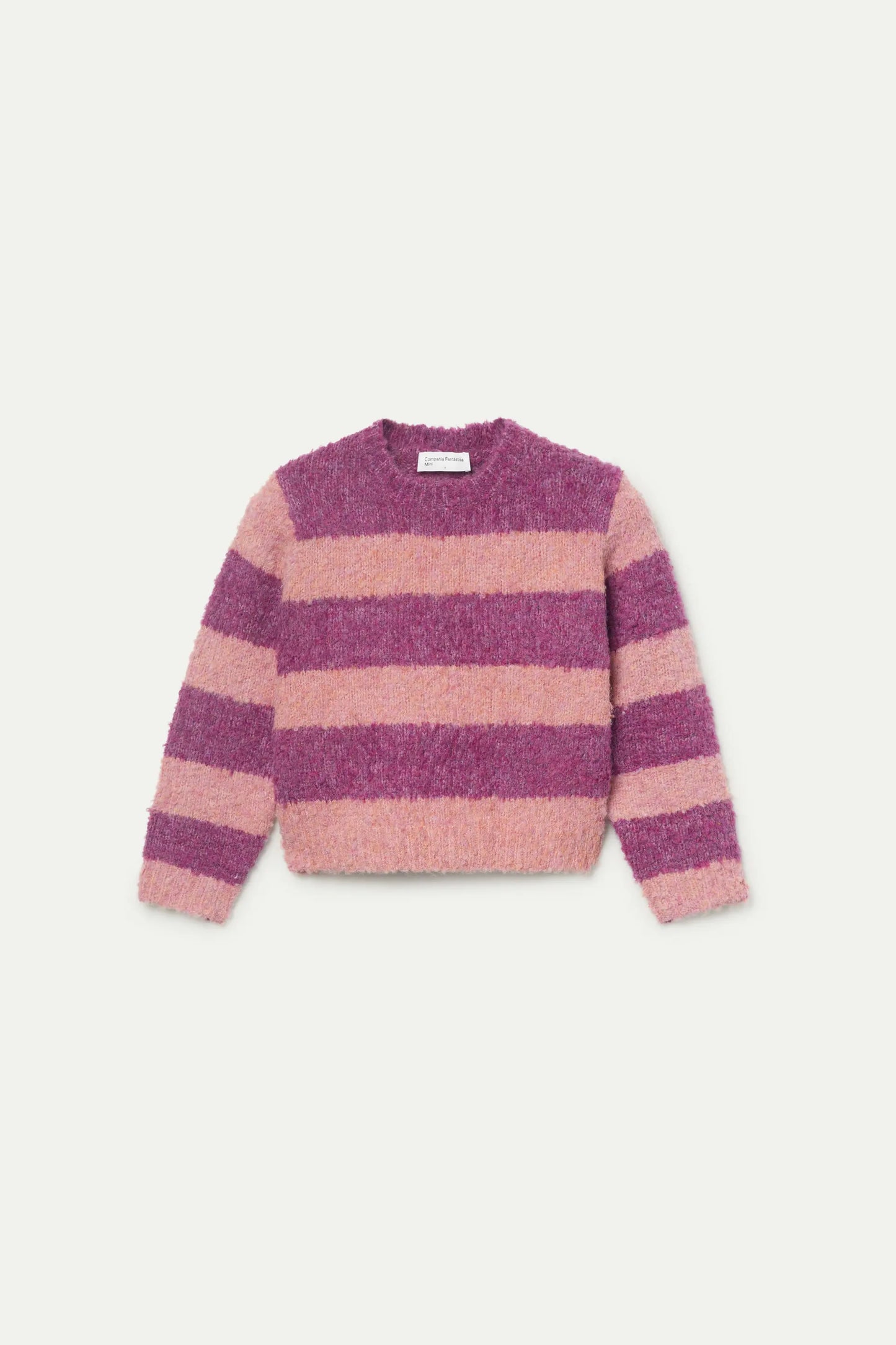 Girl's purple striped sweater