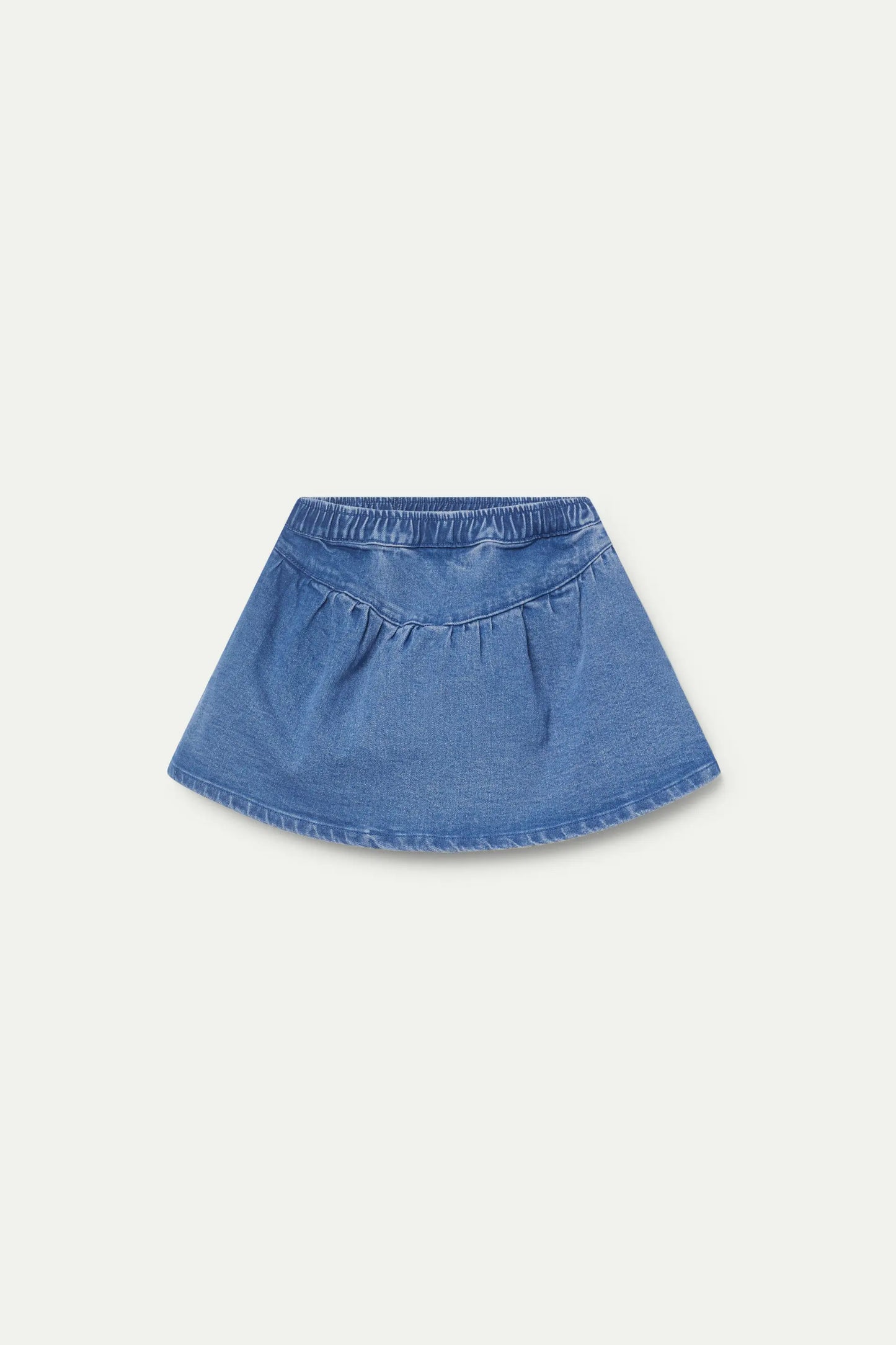 Blue denim girl's short skirt