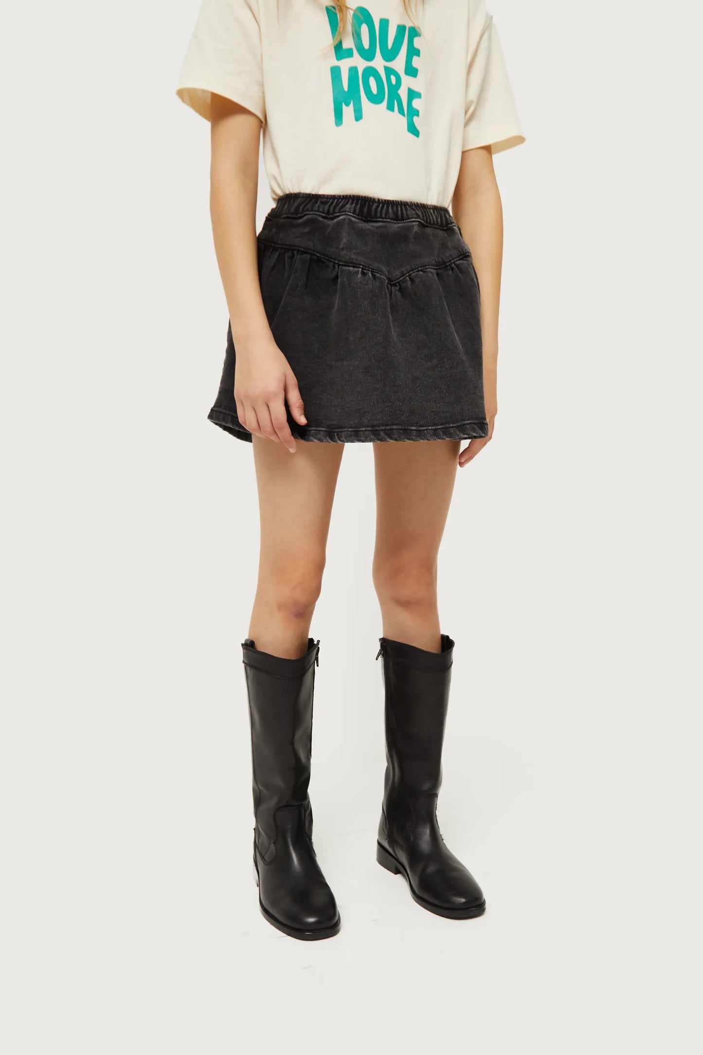 Black Denim Girl's Short Skirt