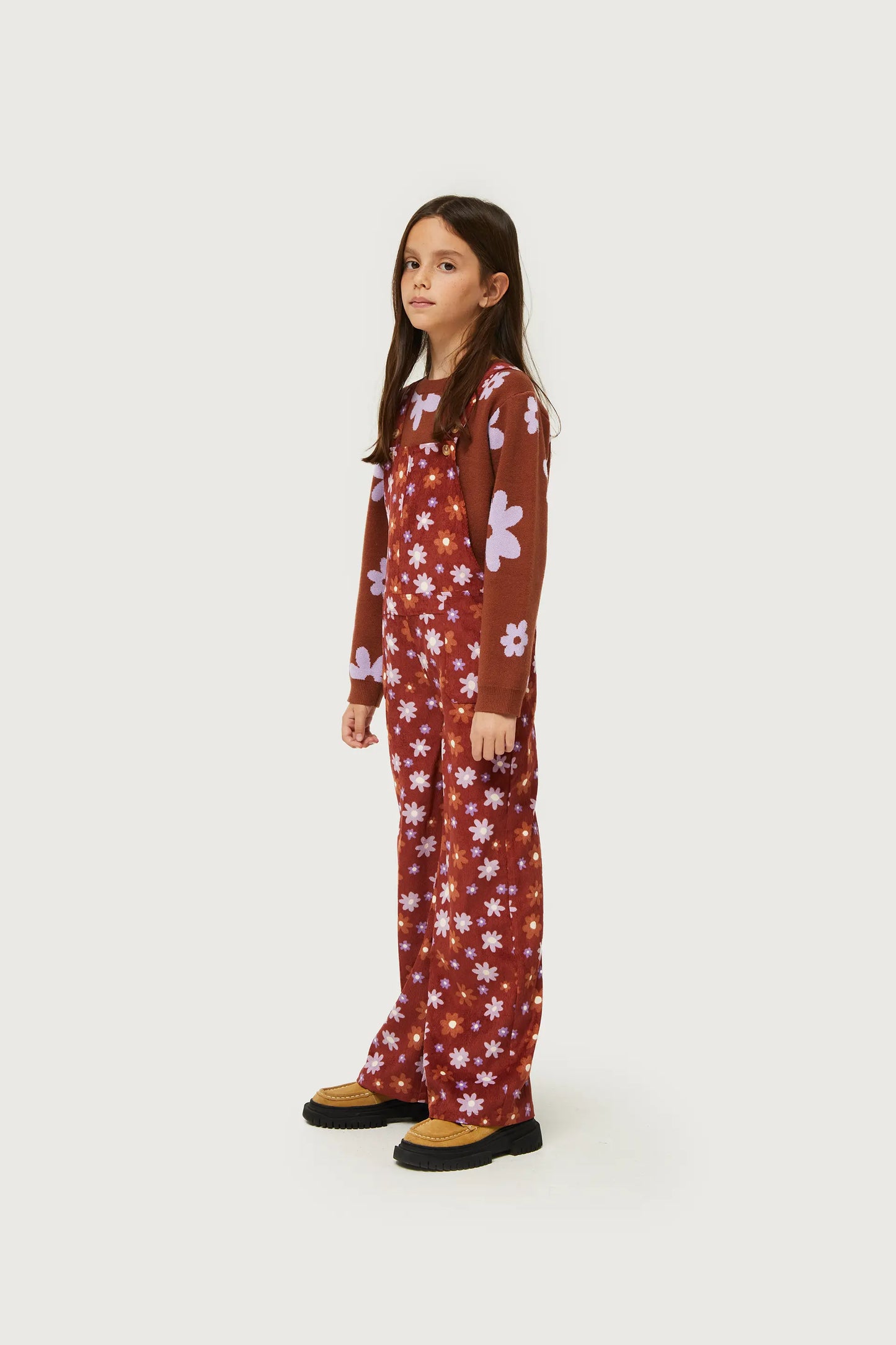 Montana floral print girl's long jumpsuit