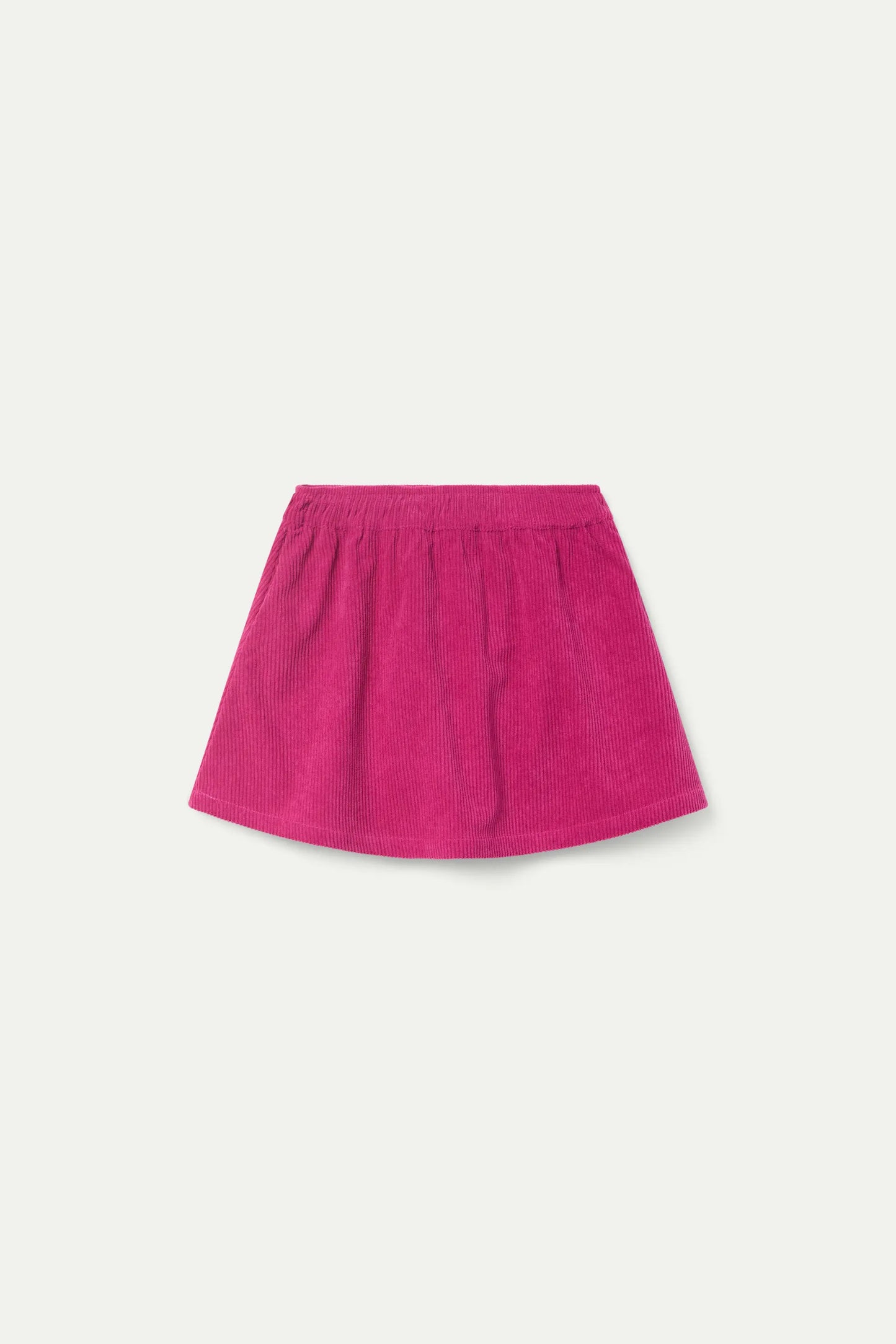 Girl's short fuchsia corduroy skirt