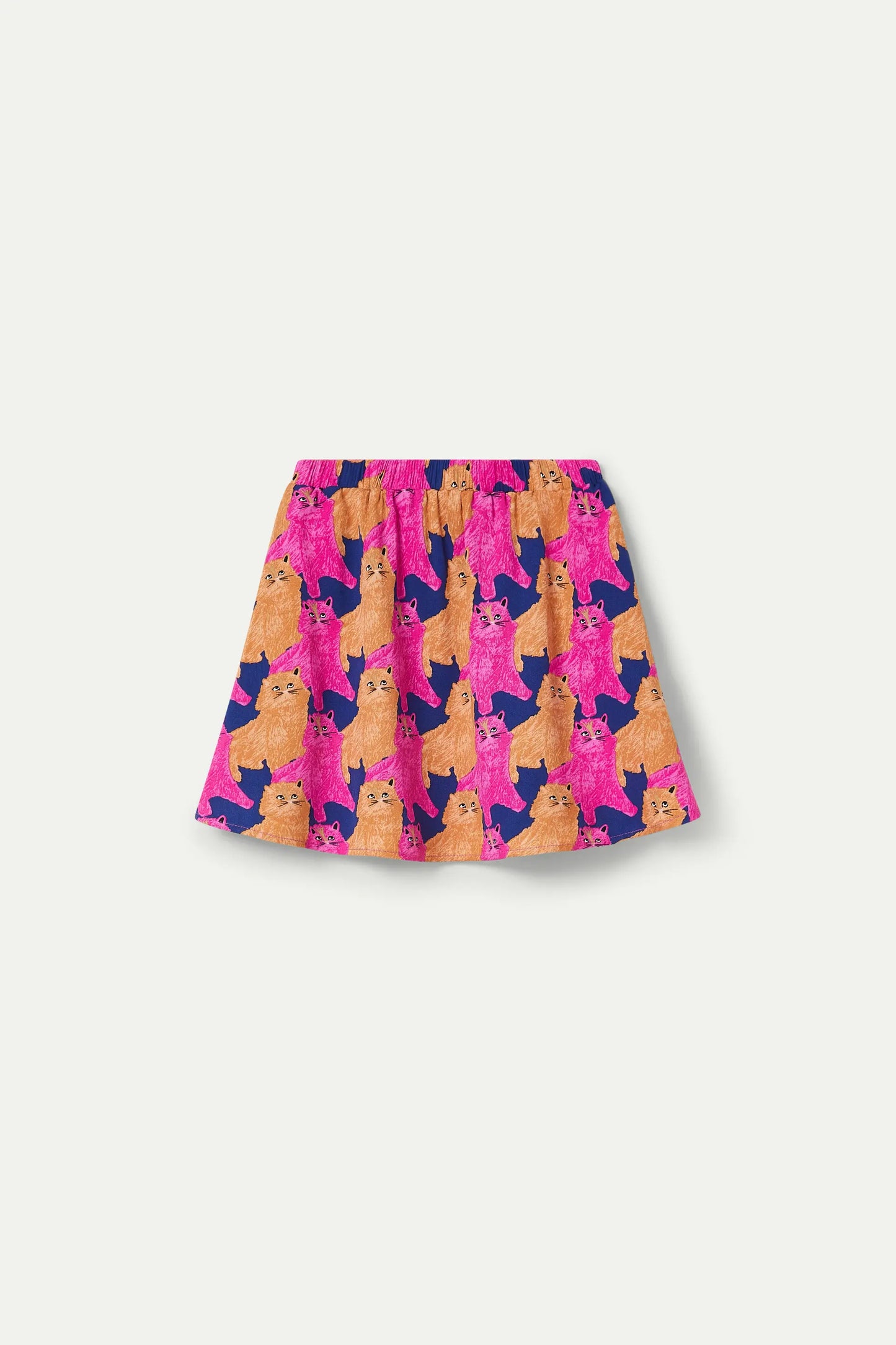 Girl's short skirt with cat print