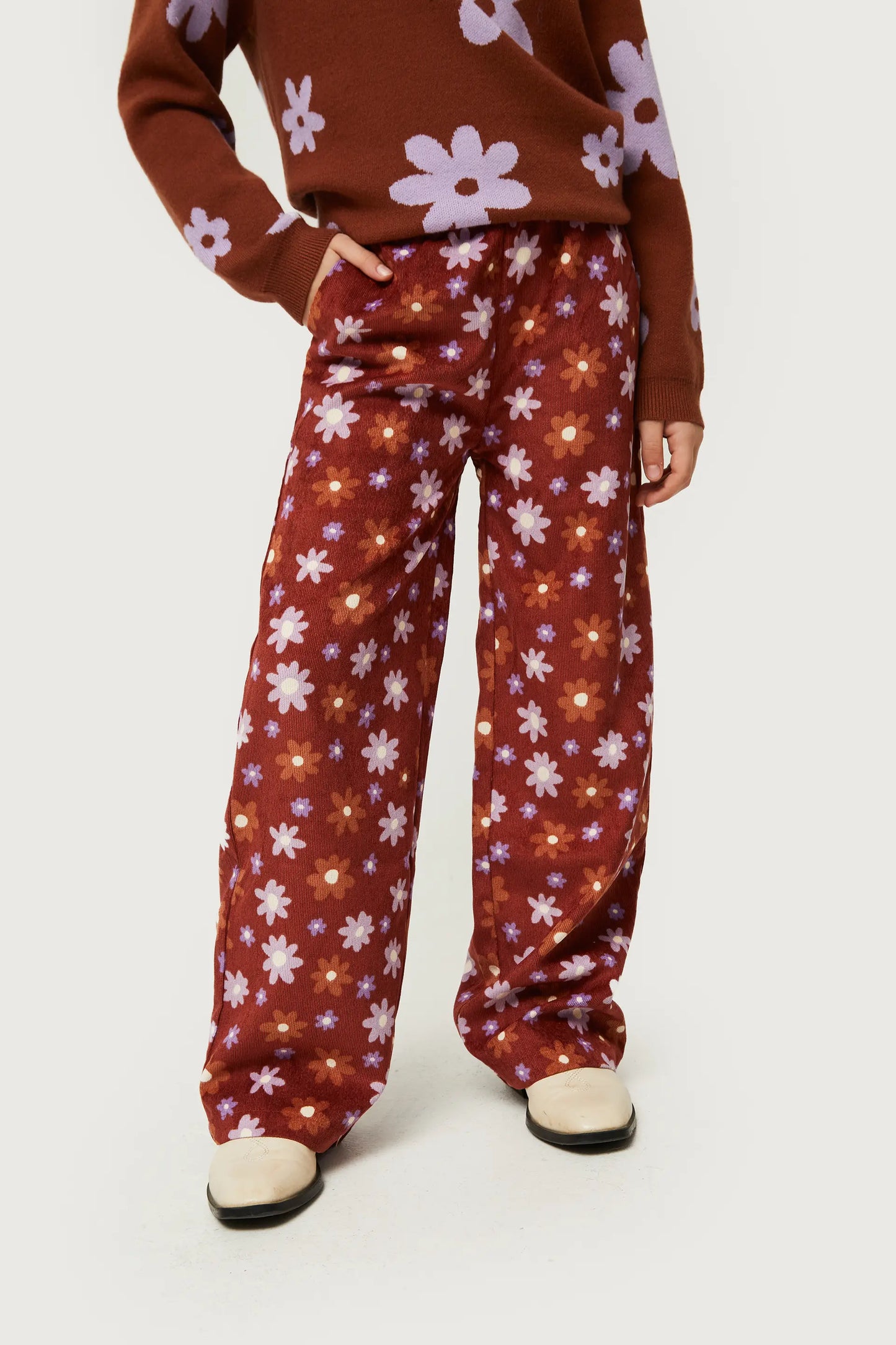 Montana floral print corduroy girls' pants