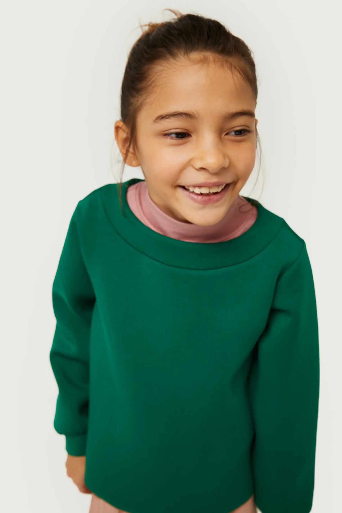 Green neoprene girl's sweatshirt