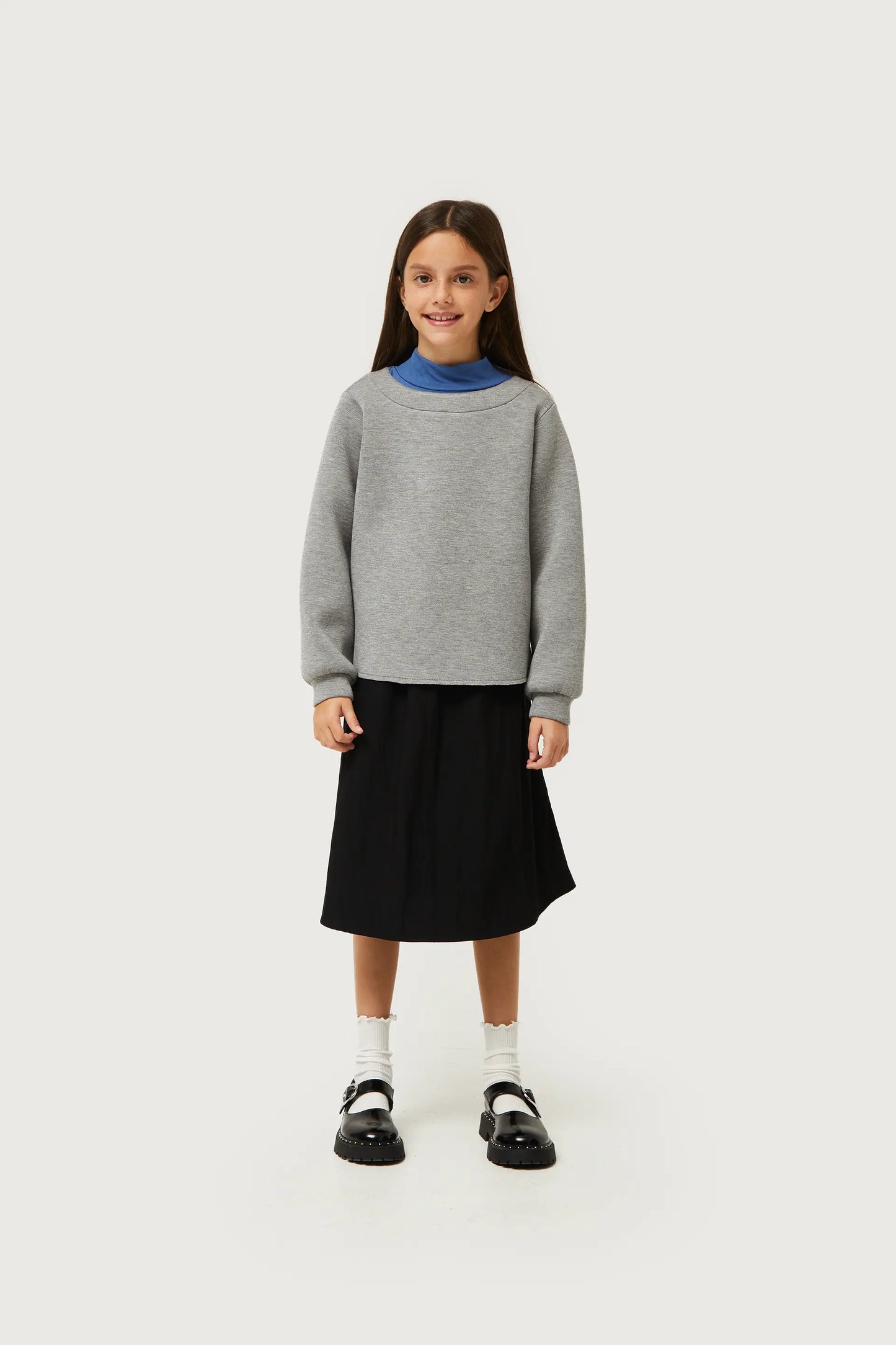 Gray neoprene girl's sweatshirt