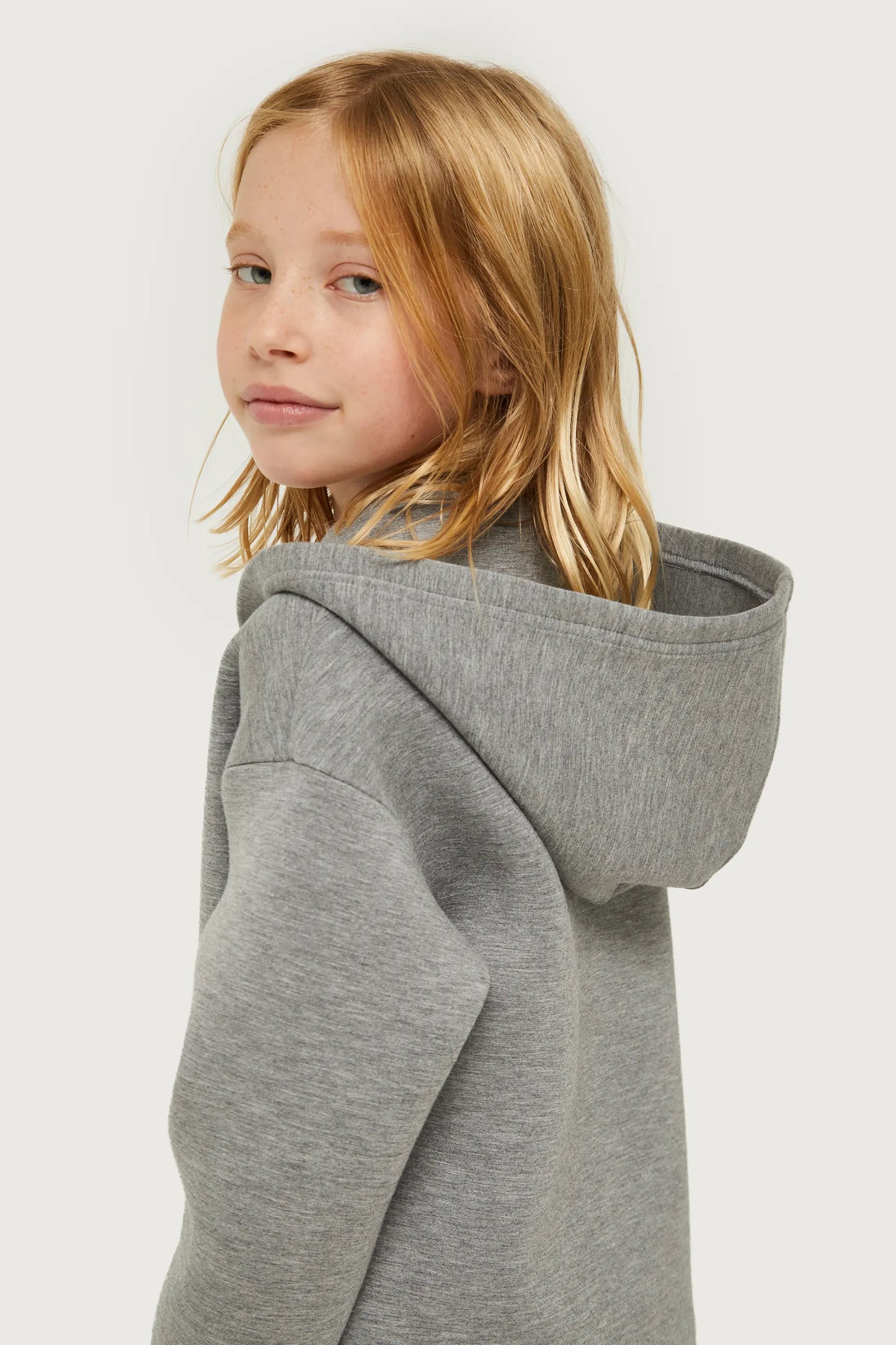 Girl's gray hooded sweatshirt