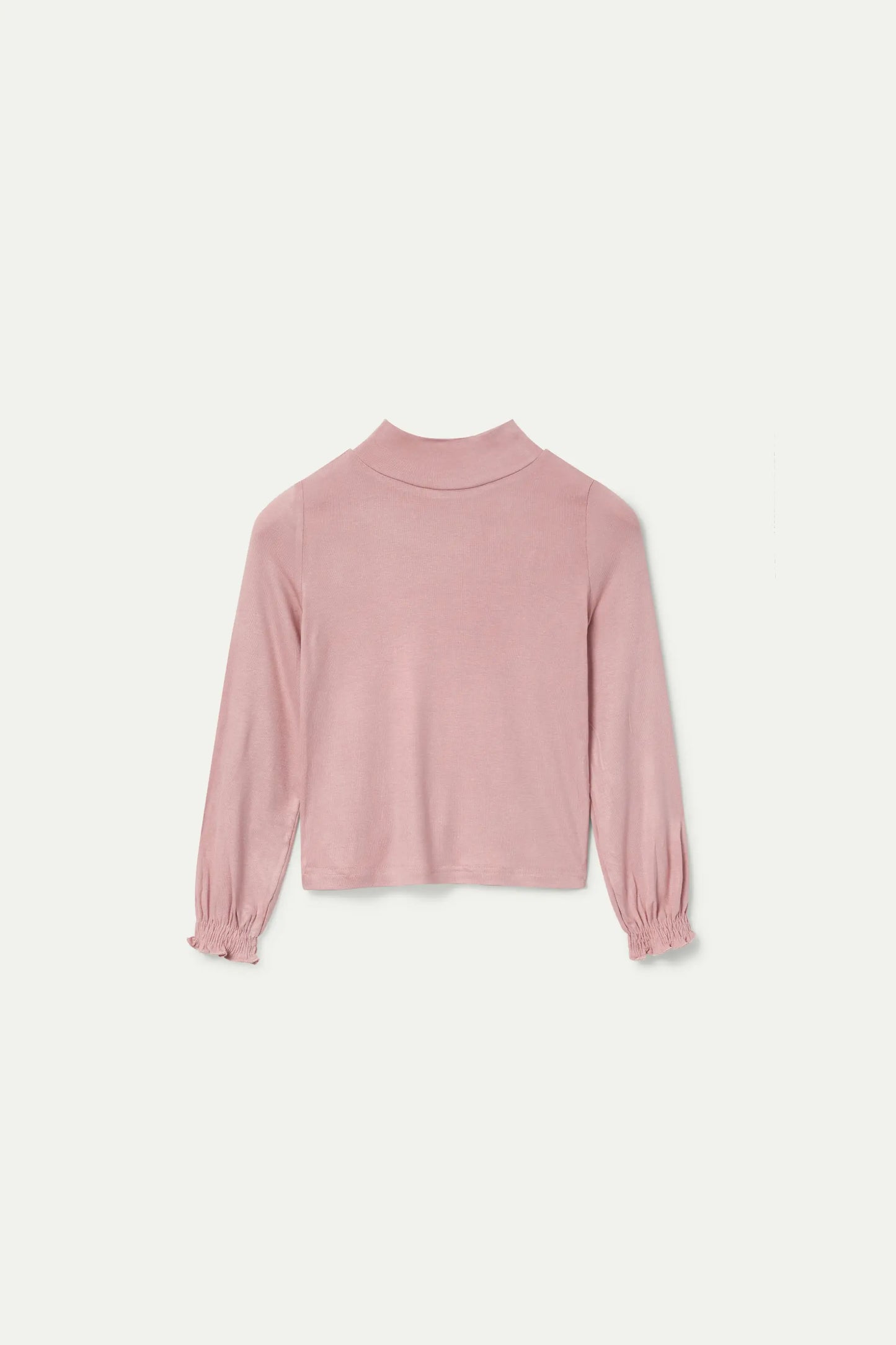 Girl's pink high-neck top