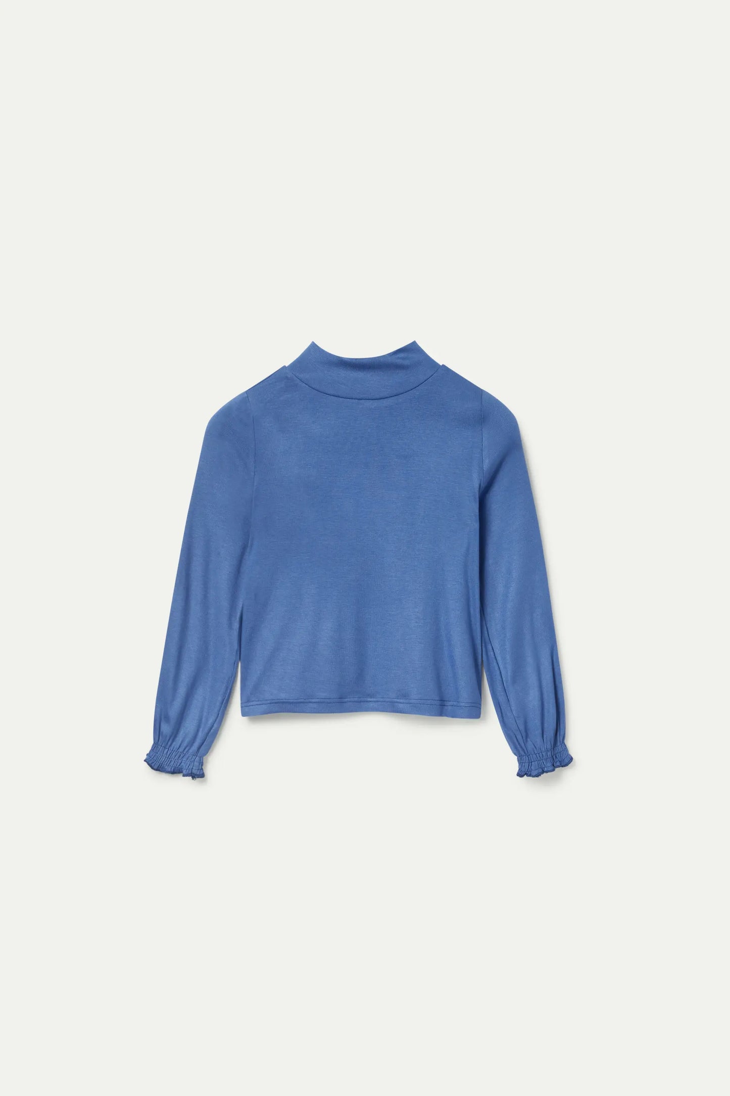 Girl's blue turtleneck top