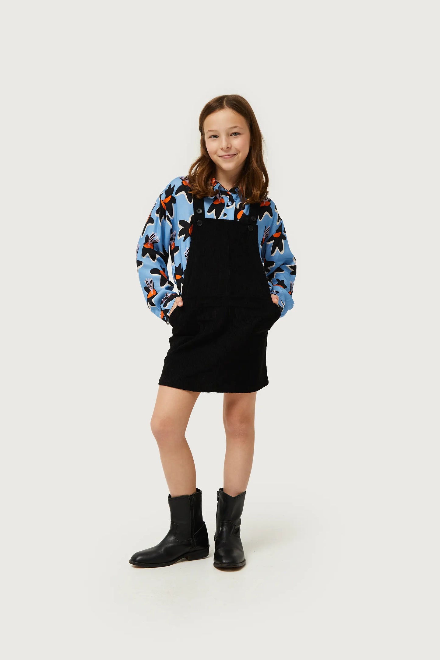 Black corduroy girl's pinafore