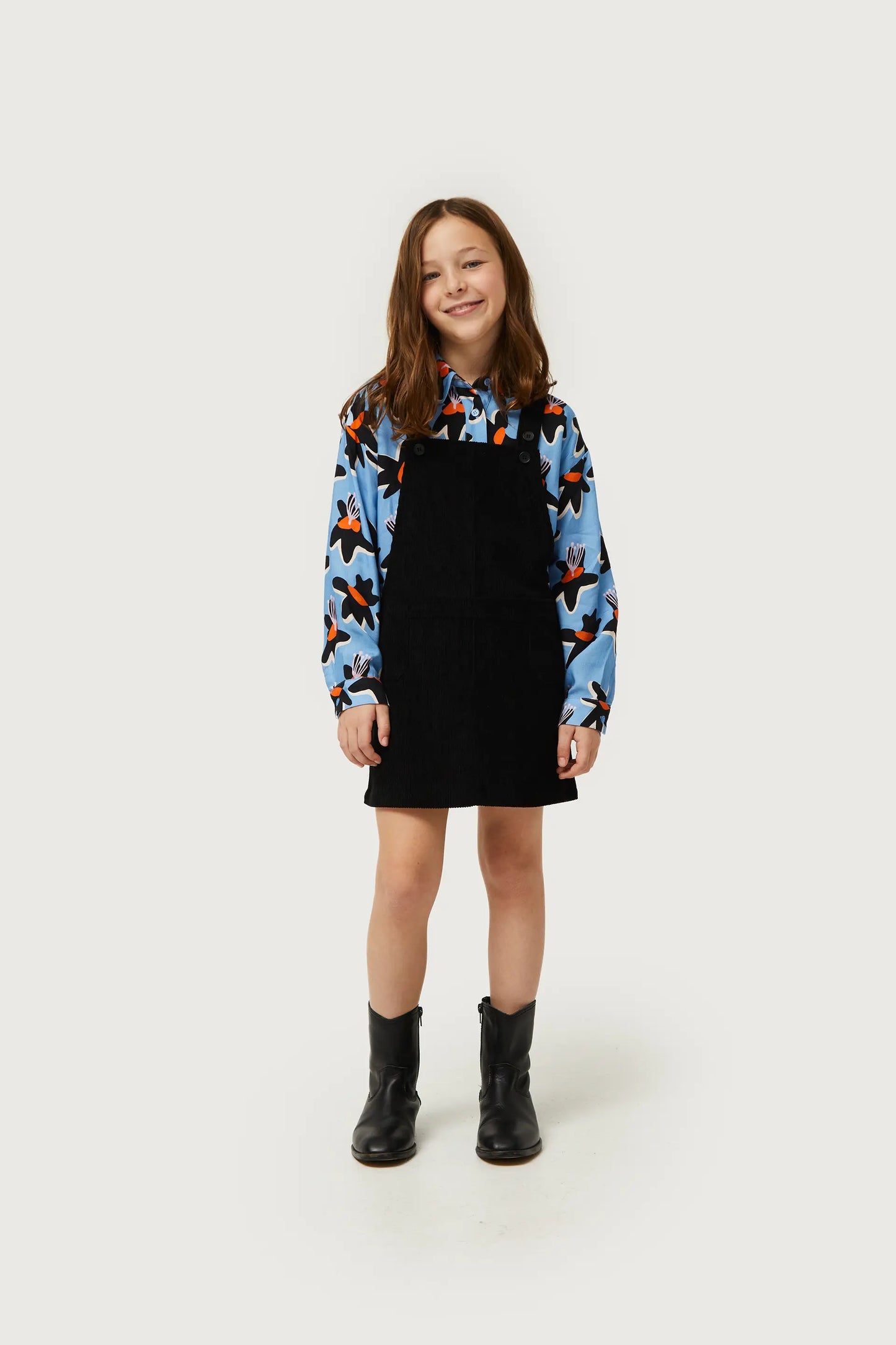 Black corduroy girl's pinafore