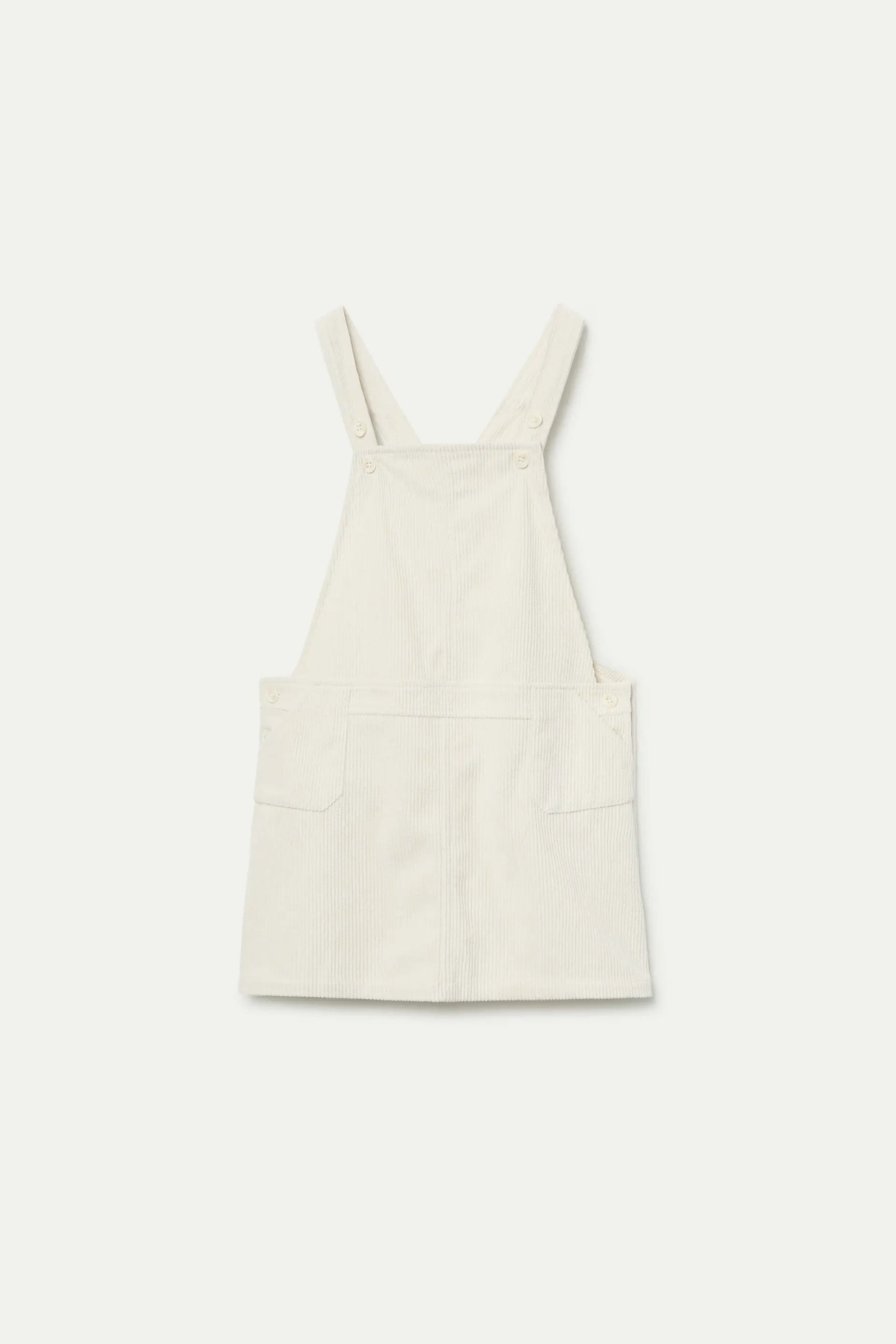 Girl's white corduroy pinafore