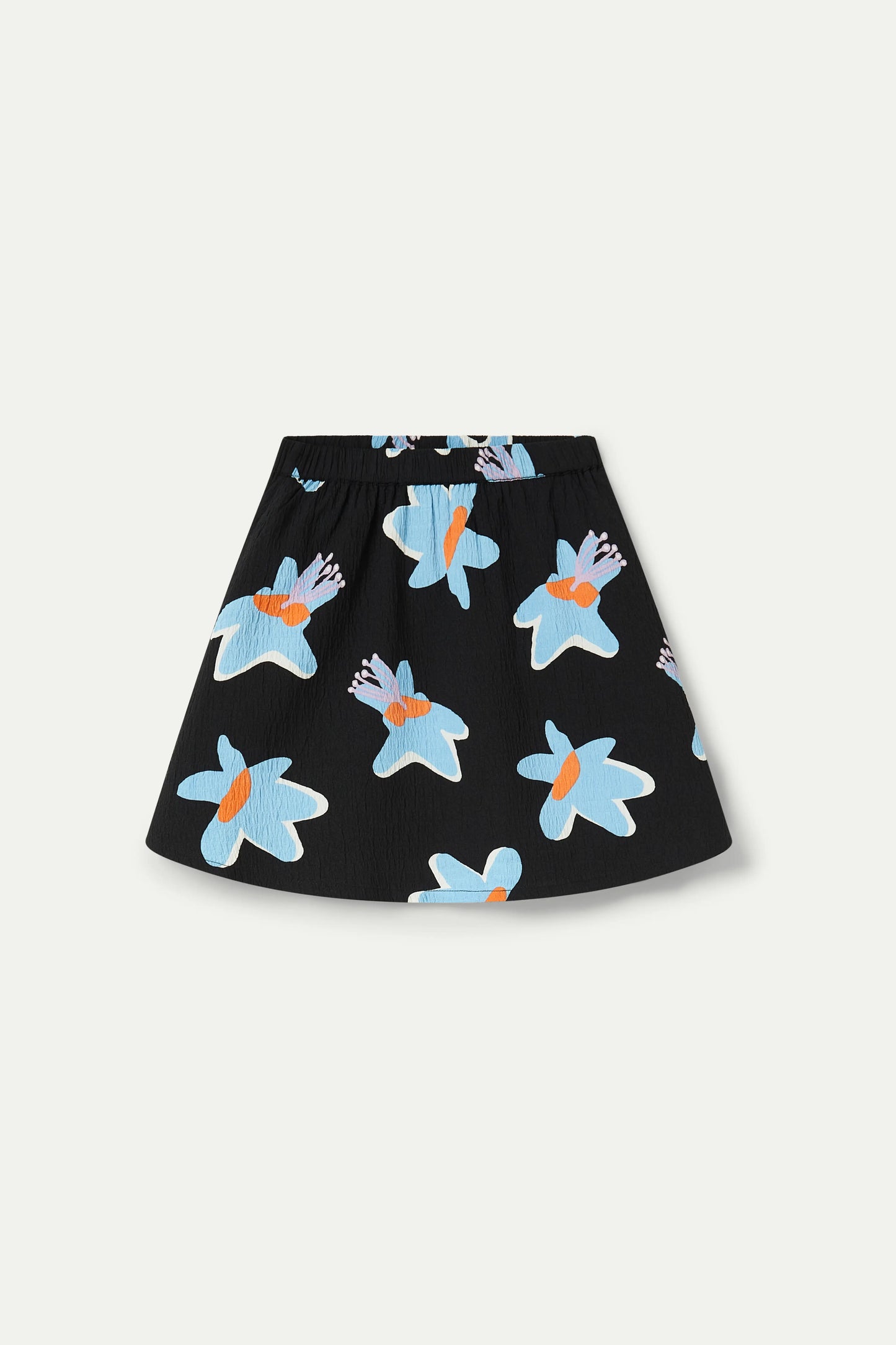 Calatea black floral print girl's short skirt