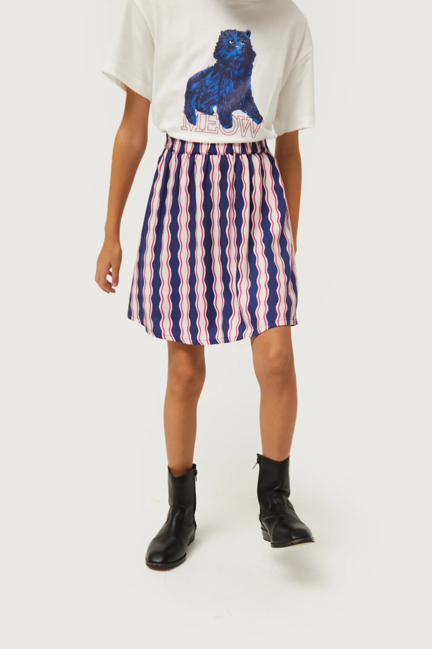 Serpentina striped print girl's short skirt