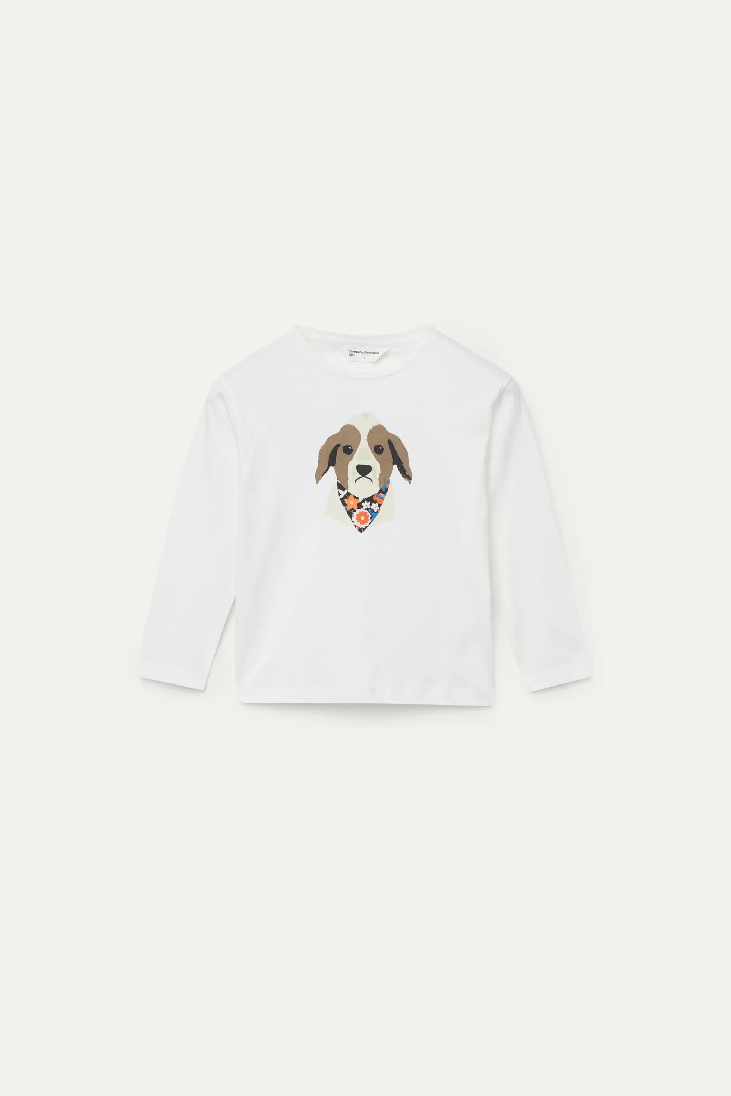 Girl's T-shirt with floral print dog print