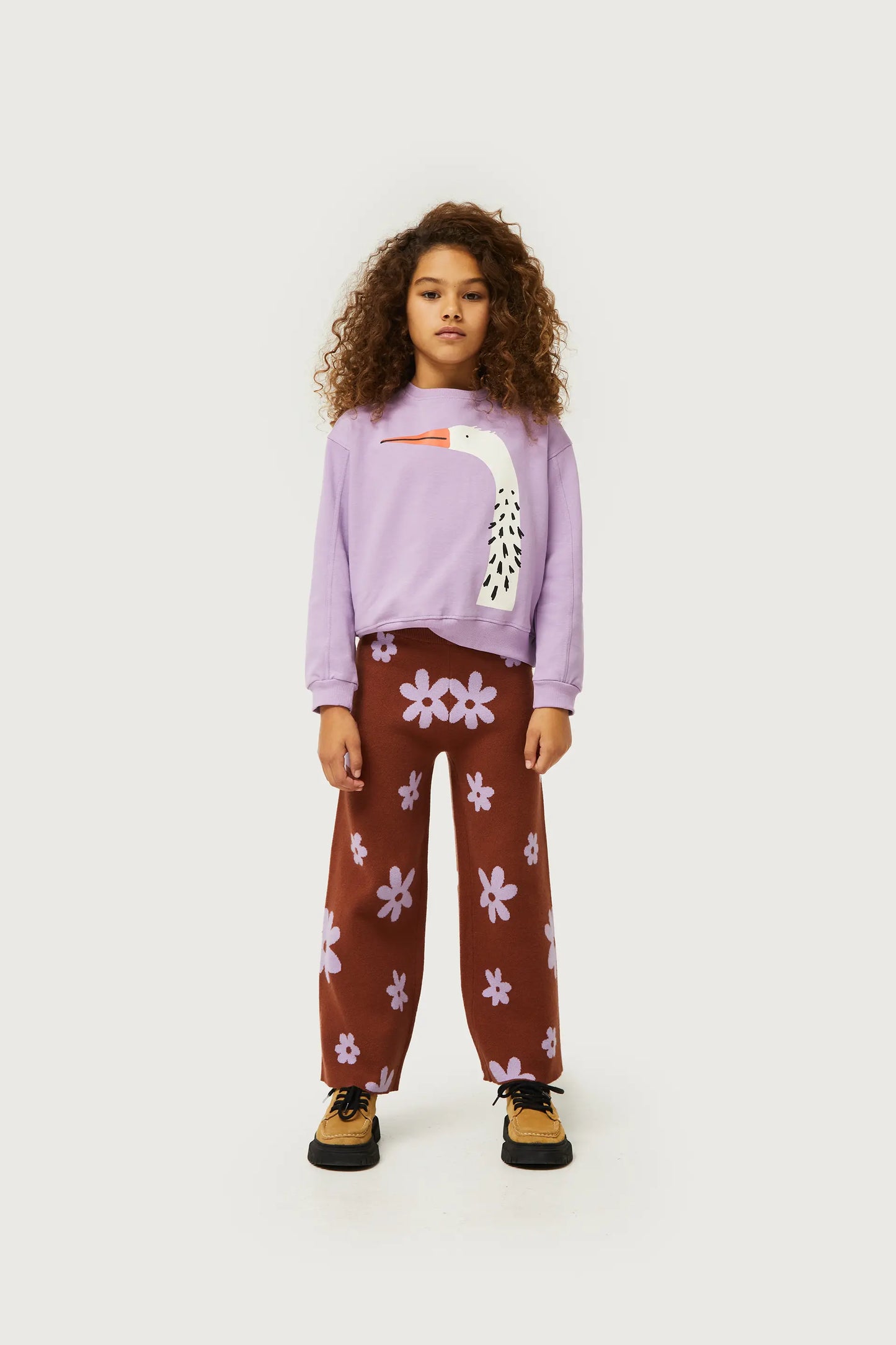 Girl's sweatshirt with heron print