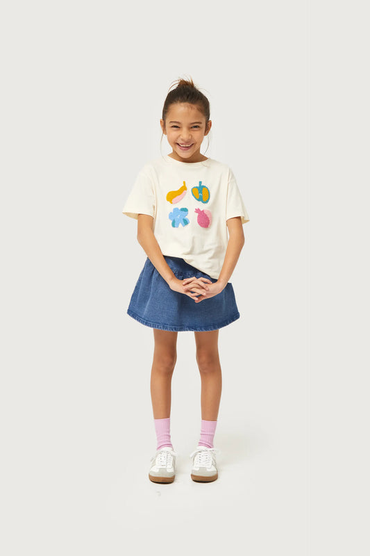 T-shirt da bambina con stampa di frutta