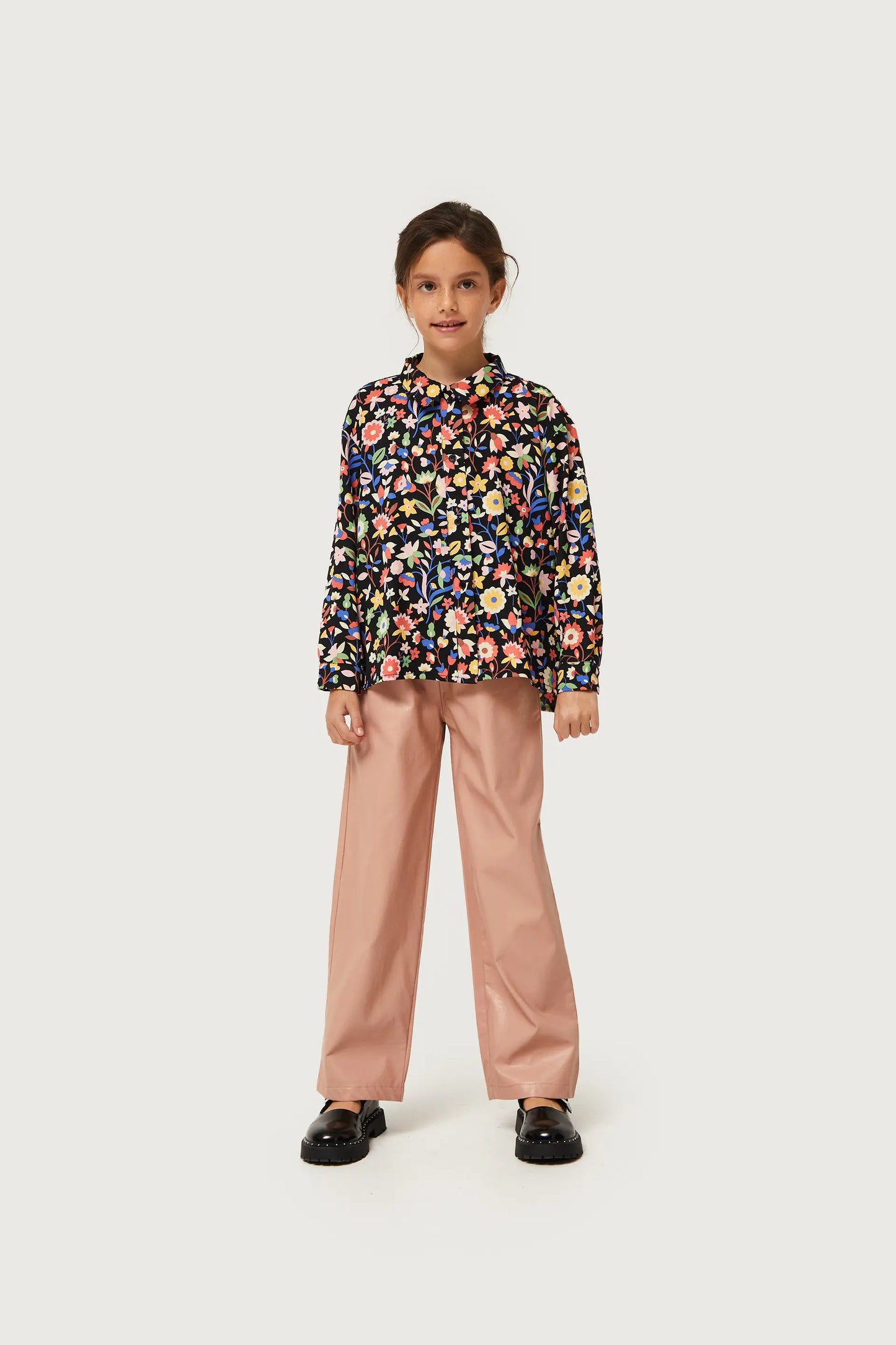 Girl's small floral print shirt