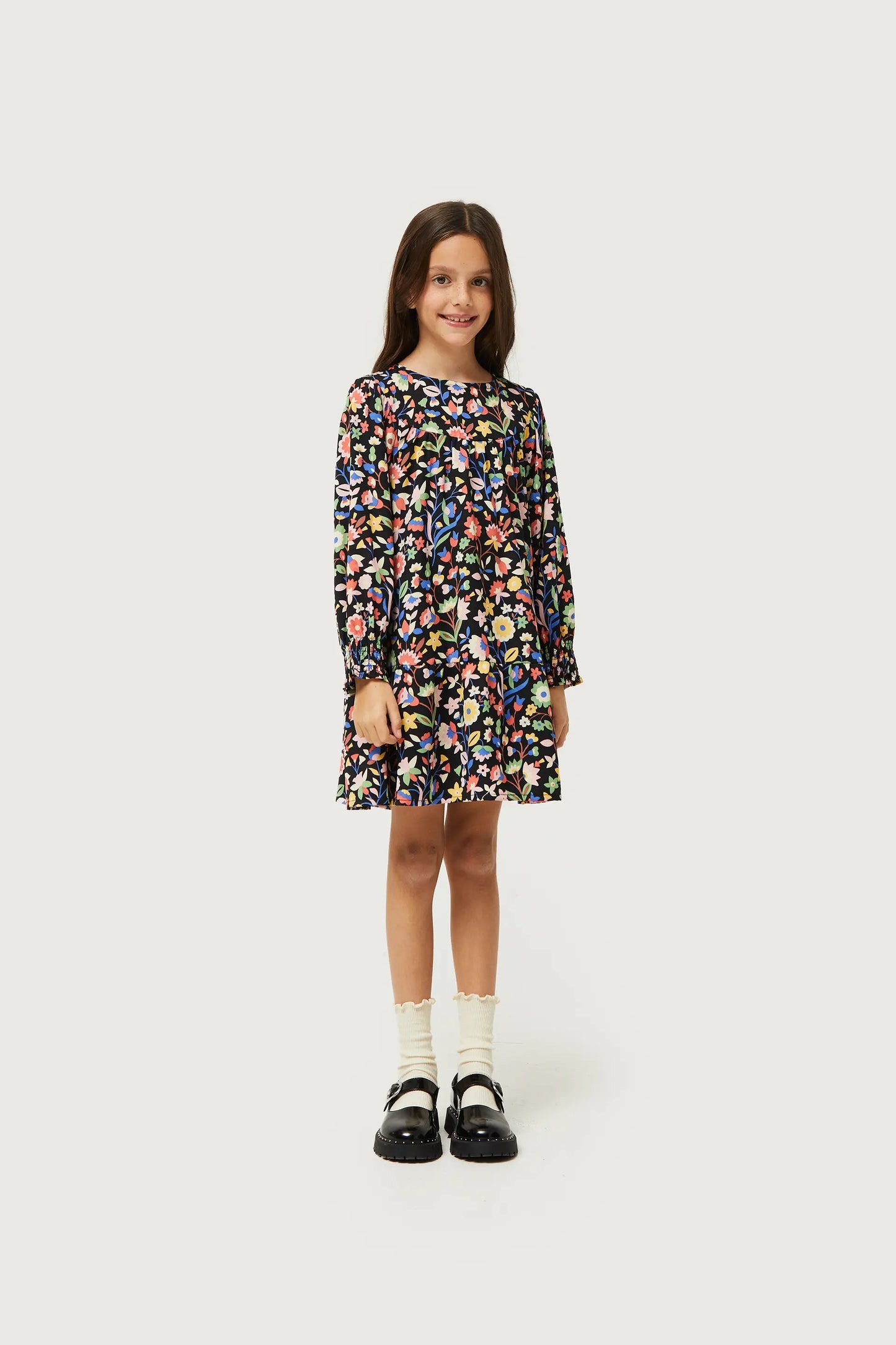 Small floral print girl's short dress