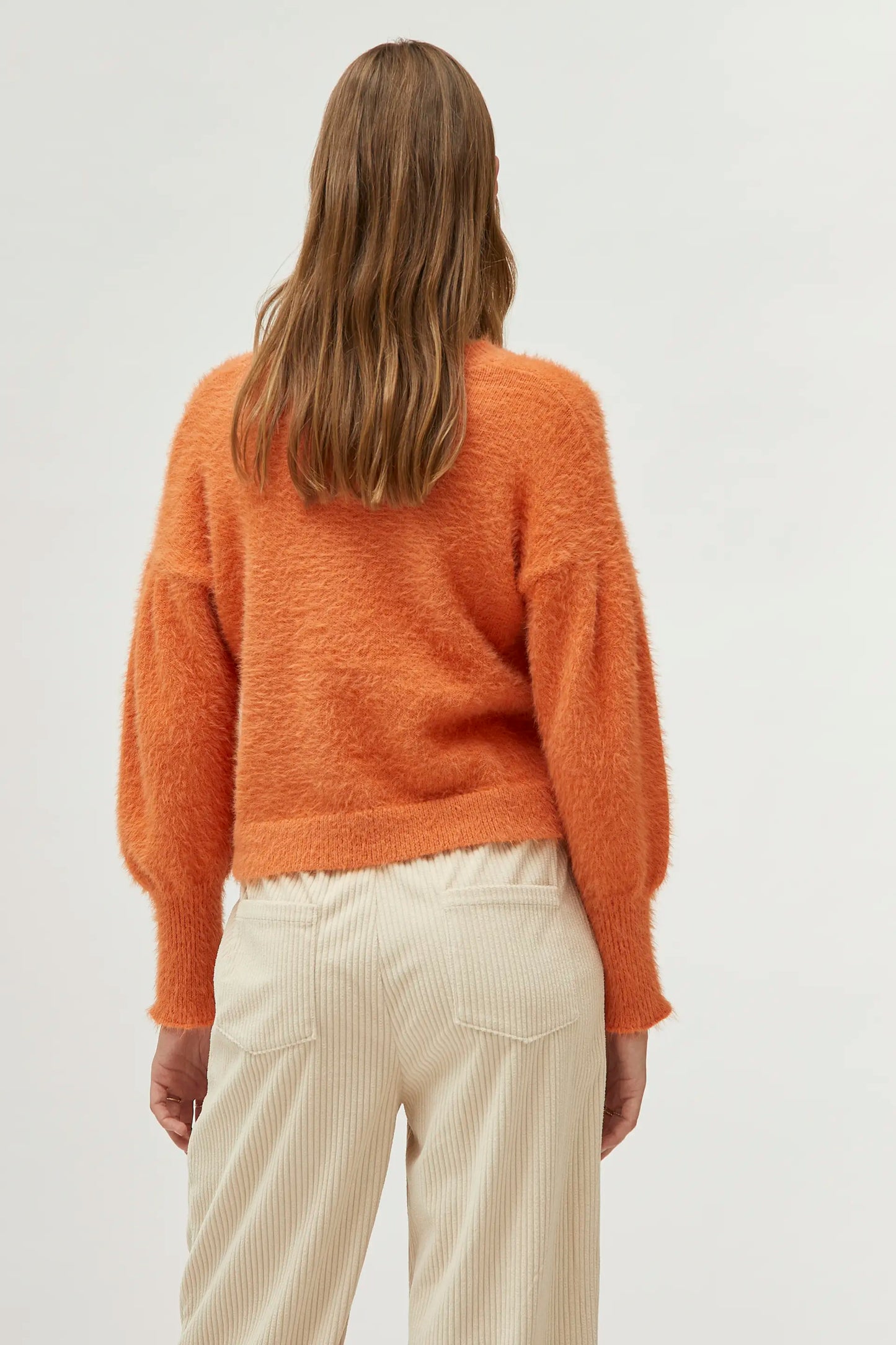 Orange Textured Knit Sweater