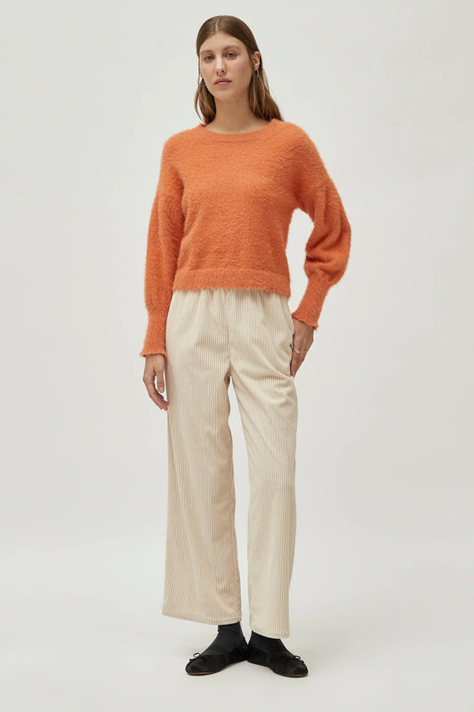 Orange Textured Knit Sweater