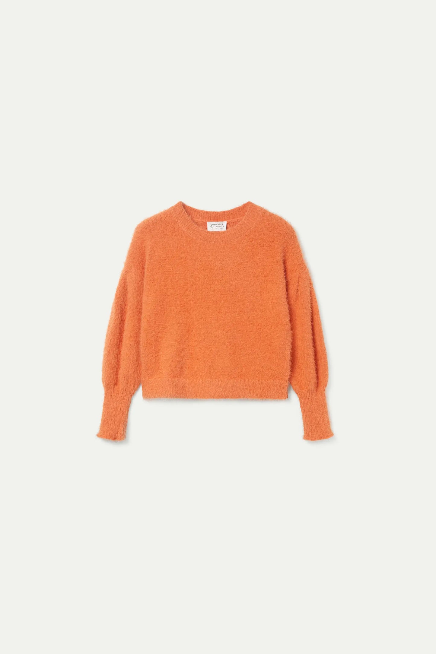 Orange Textured Knit Sweater