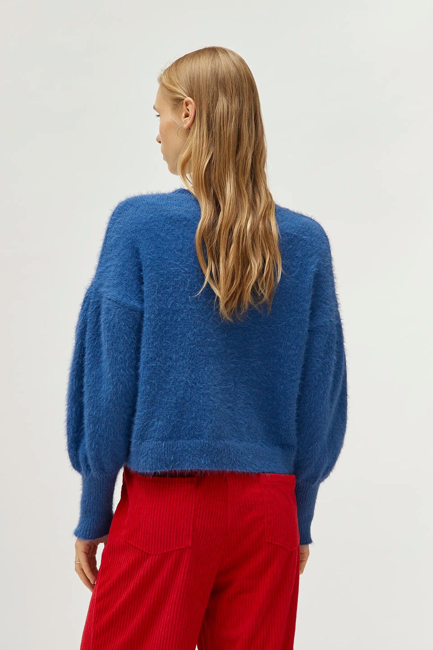 Blue Textured Knit Sweater