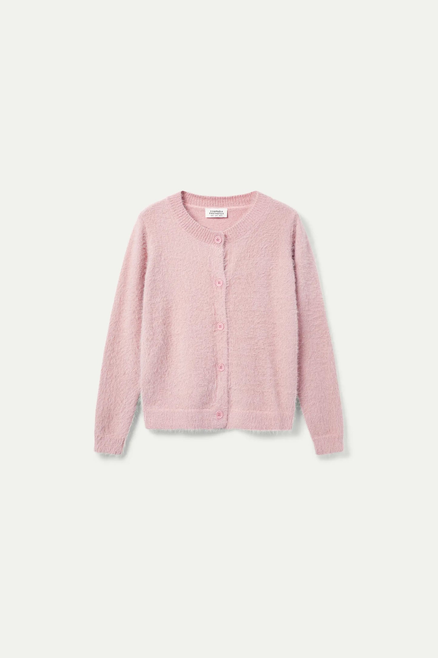 Pink Textured Knit Cardigan