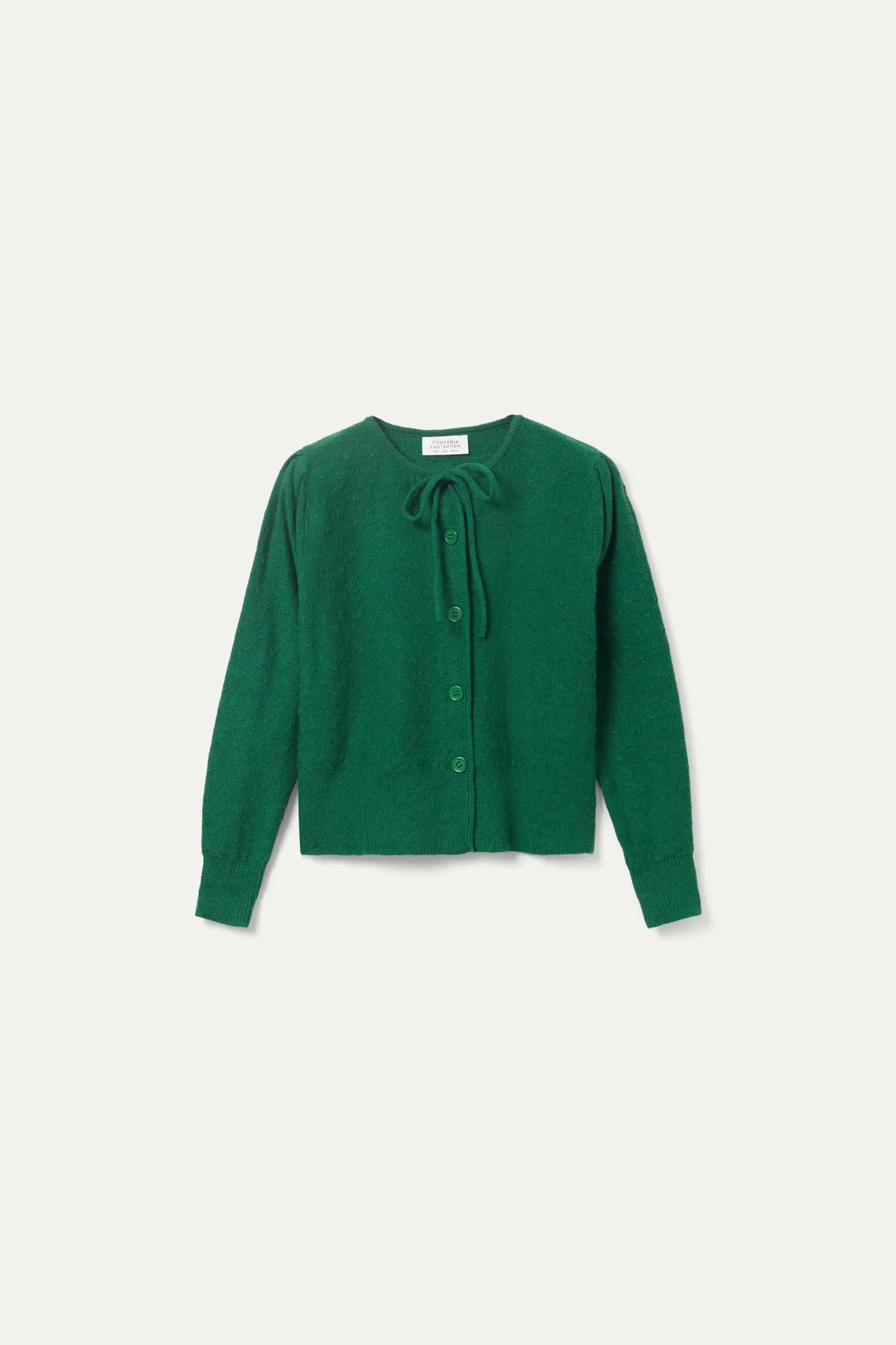 Green bow knit cardigan