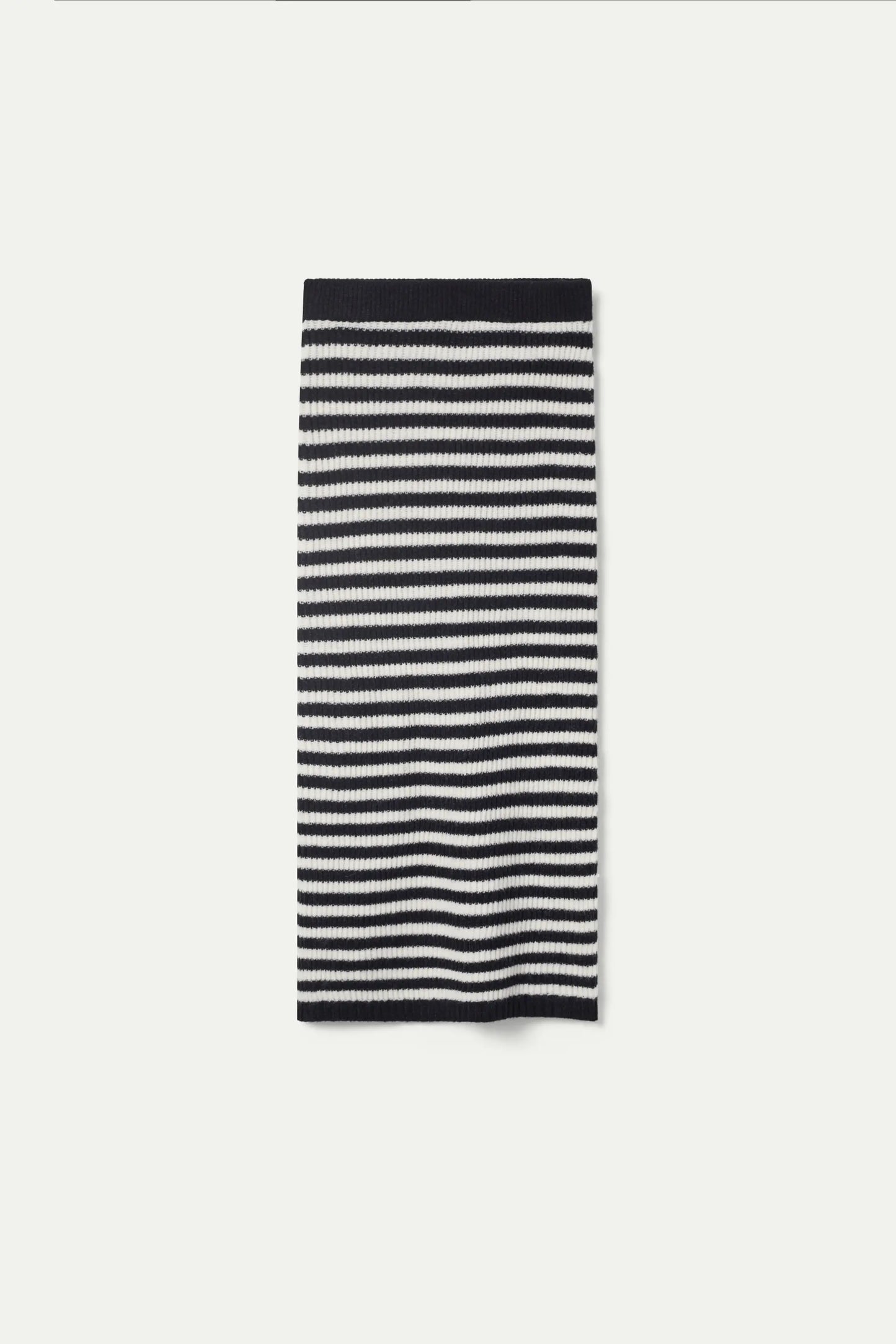 Long black striped knit skirt