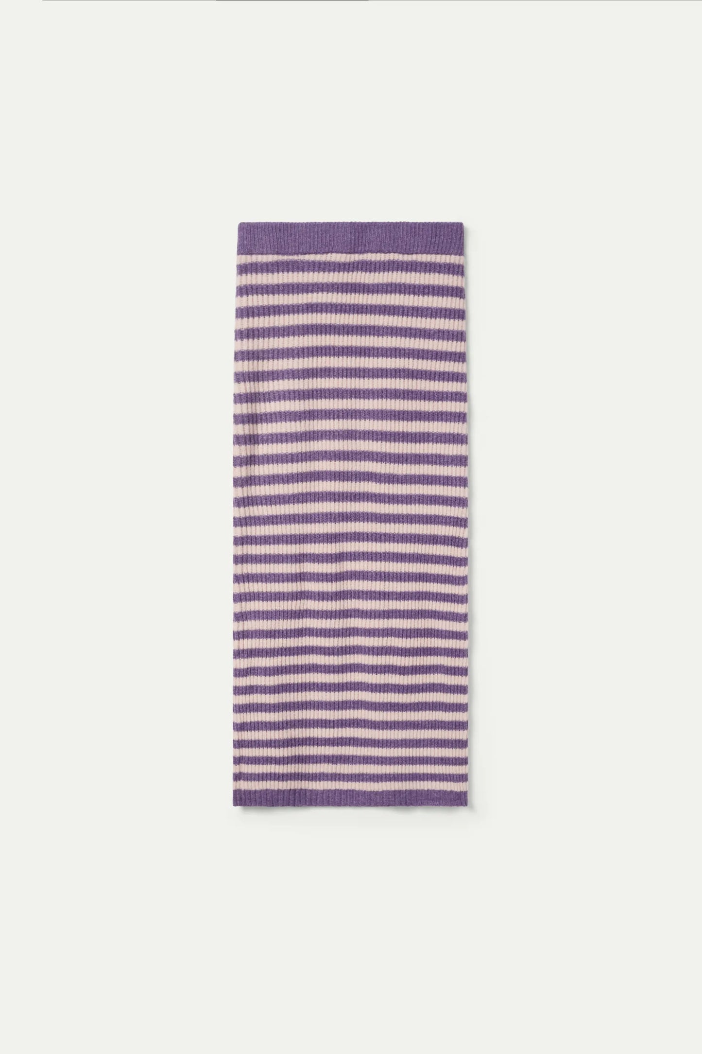 Long purple striped knitted skirt