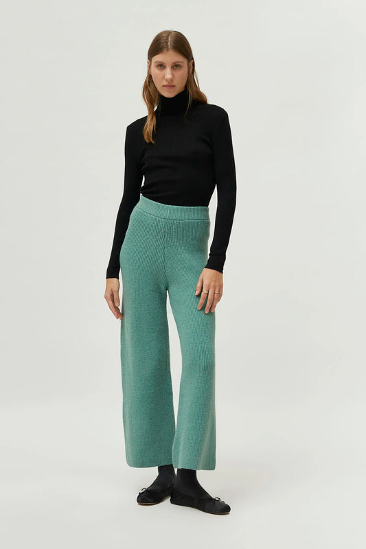 Pantaloni larghi in maglia verde