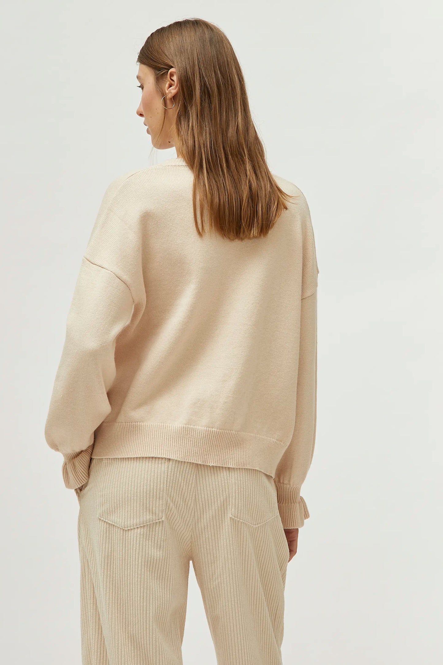 Beige cuff detail sweater