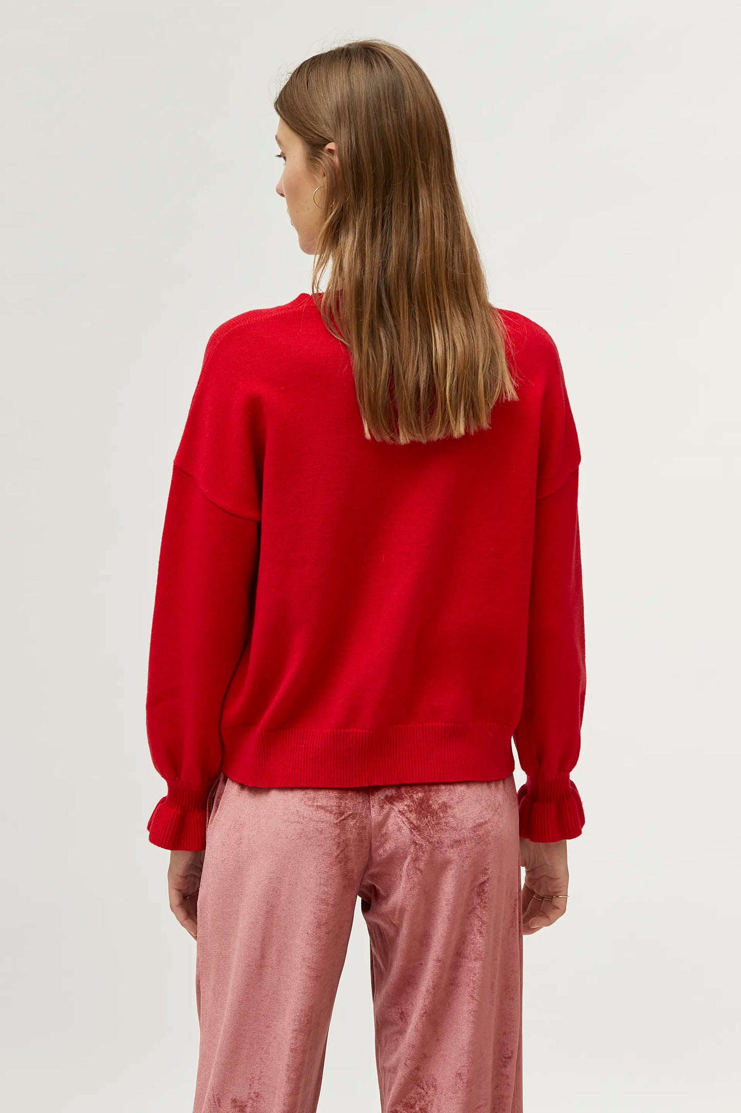 Red cuff detail sweater