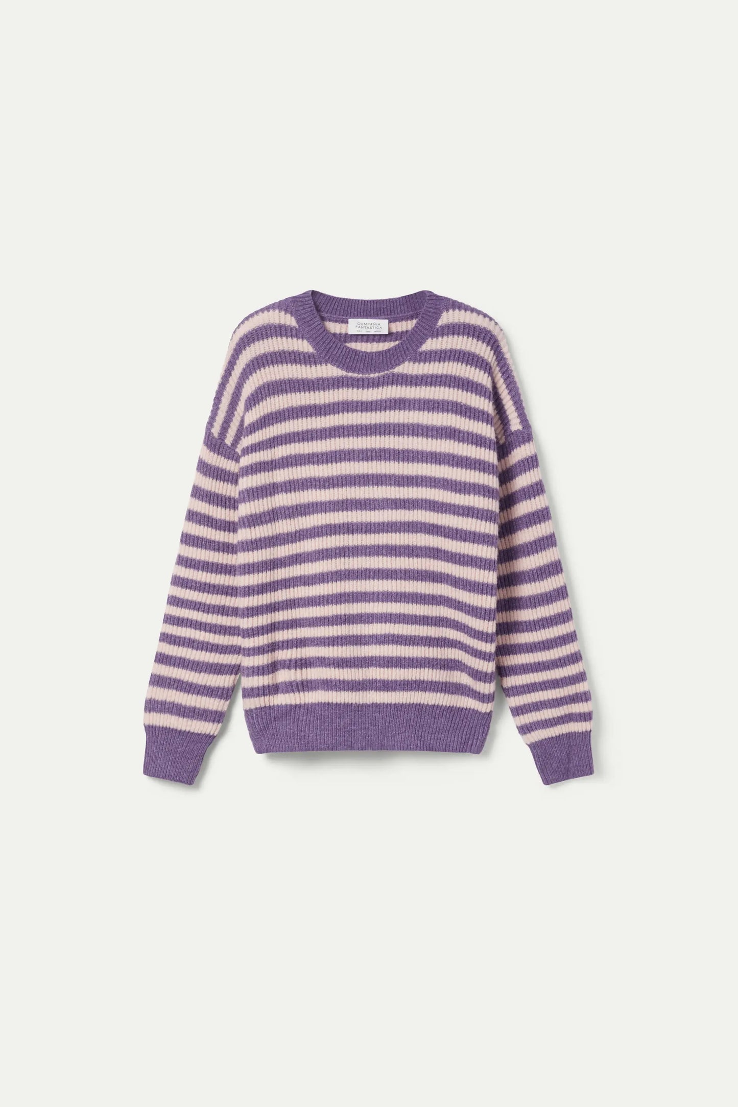 Purple striped knitted sweater