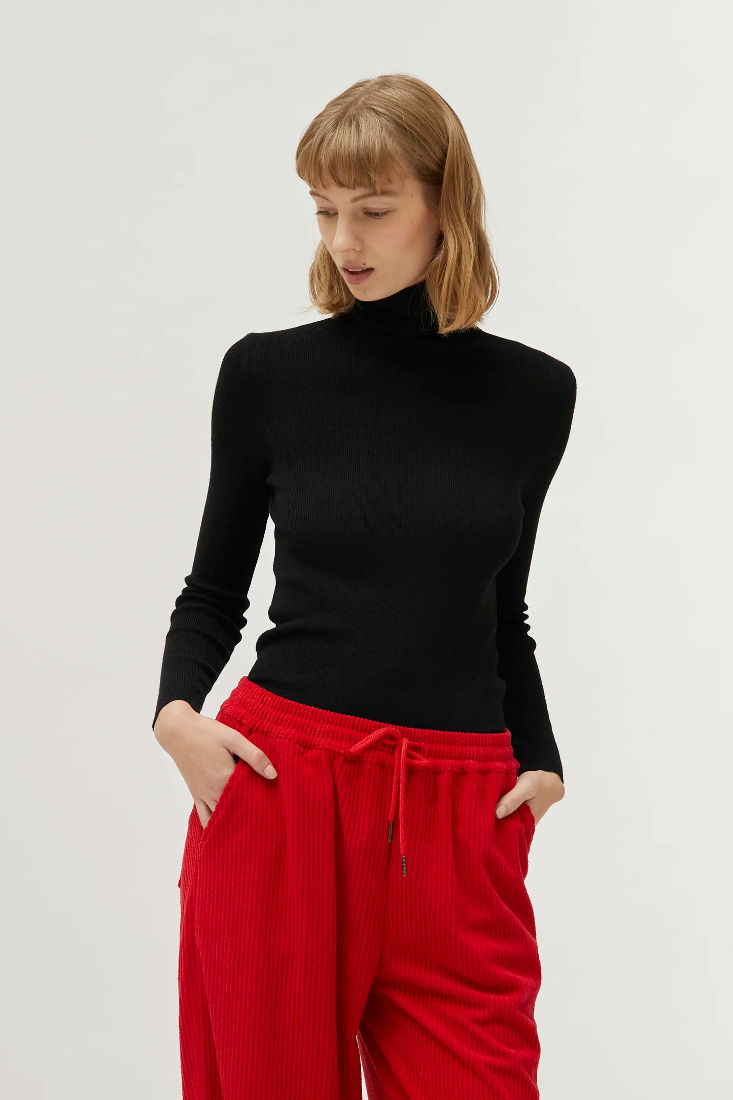 Black turtleneck top