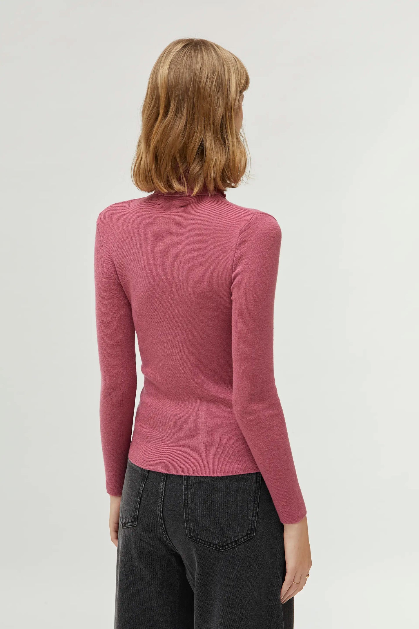 Pink turtleneck top