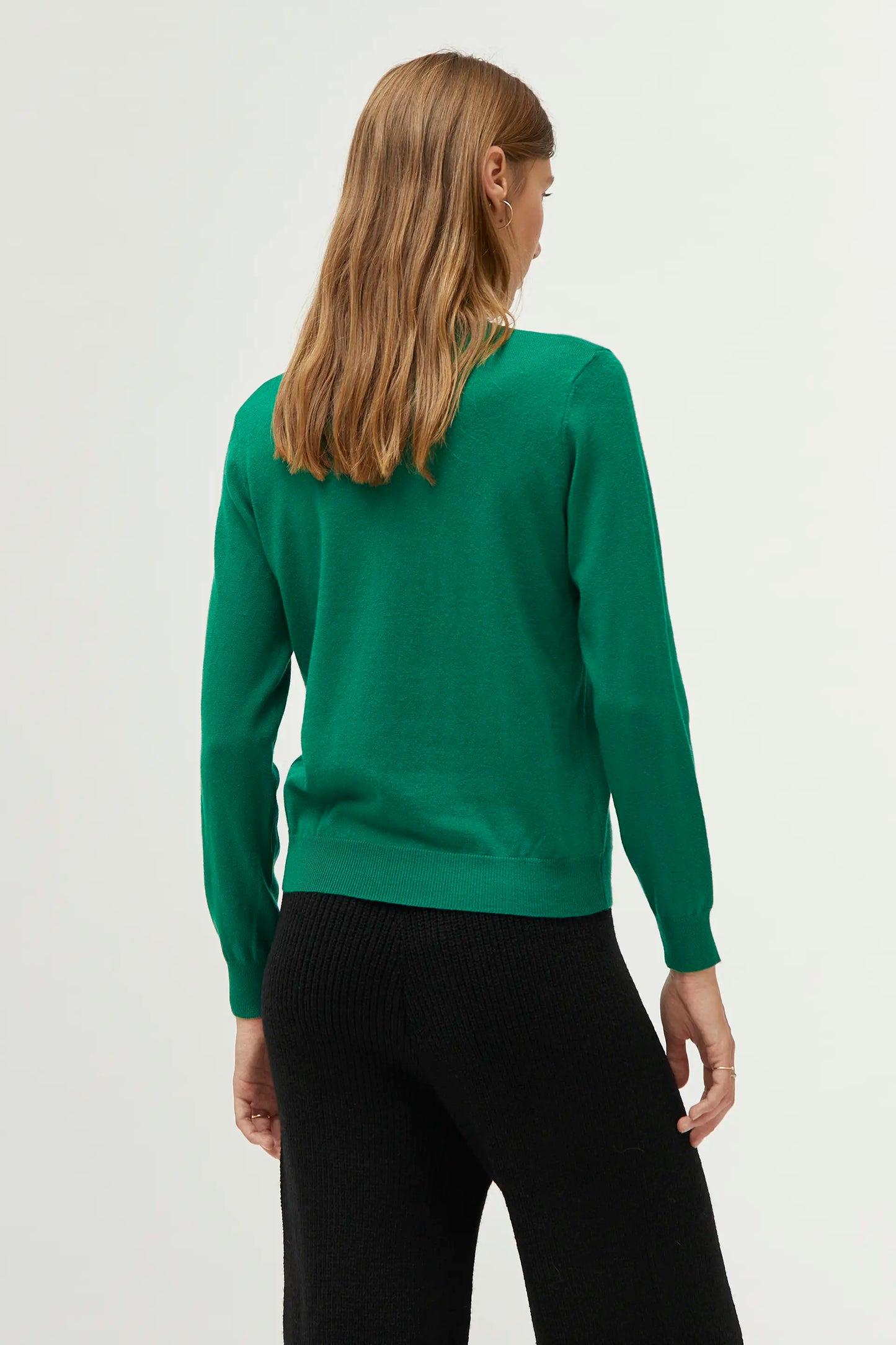 Green turtleneck sweater