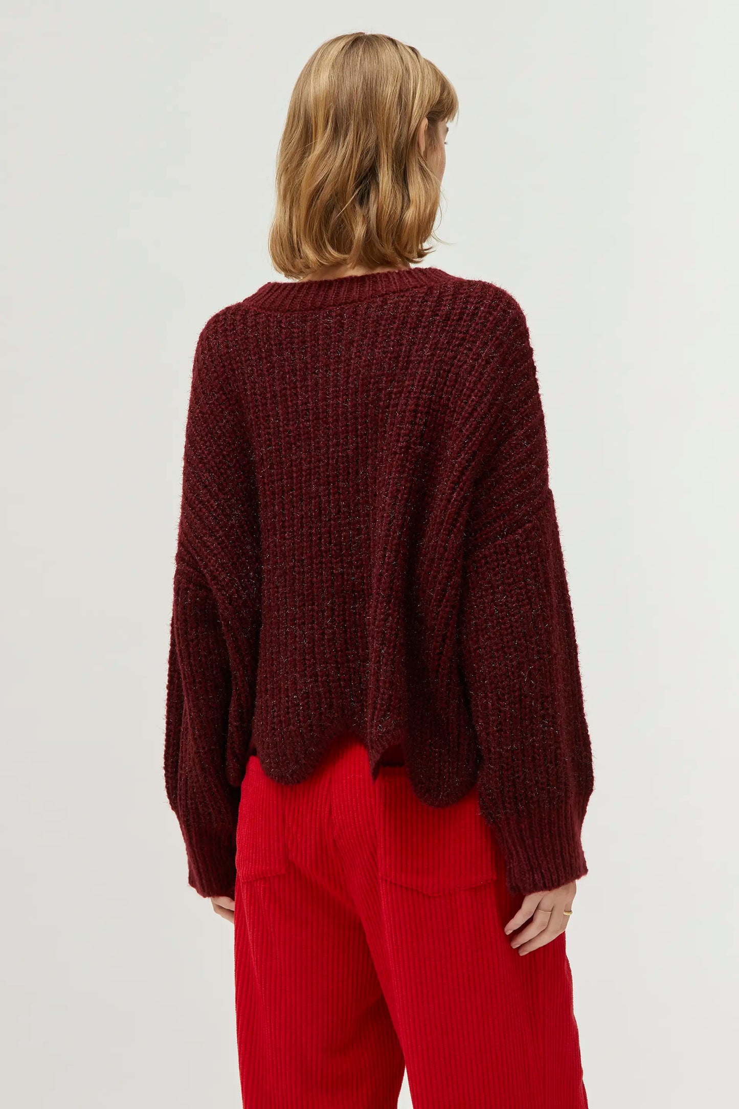 Brown hem detail sweater