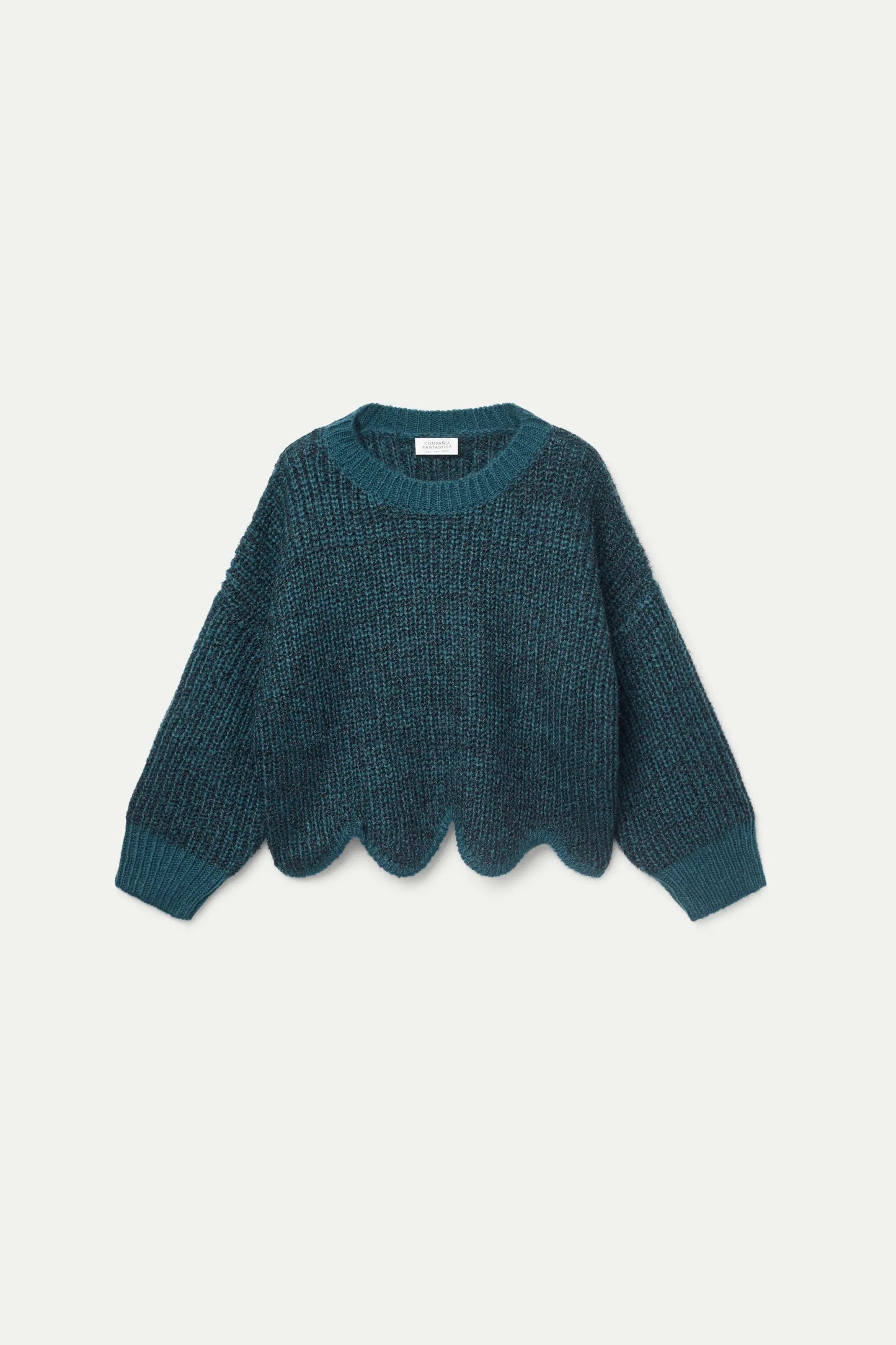 Green hem detail sweater