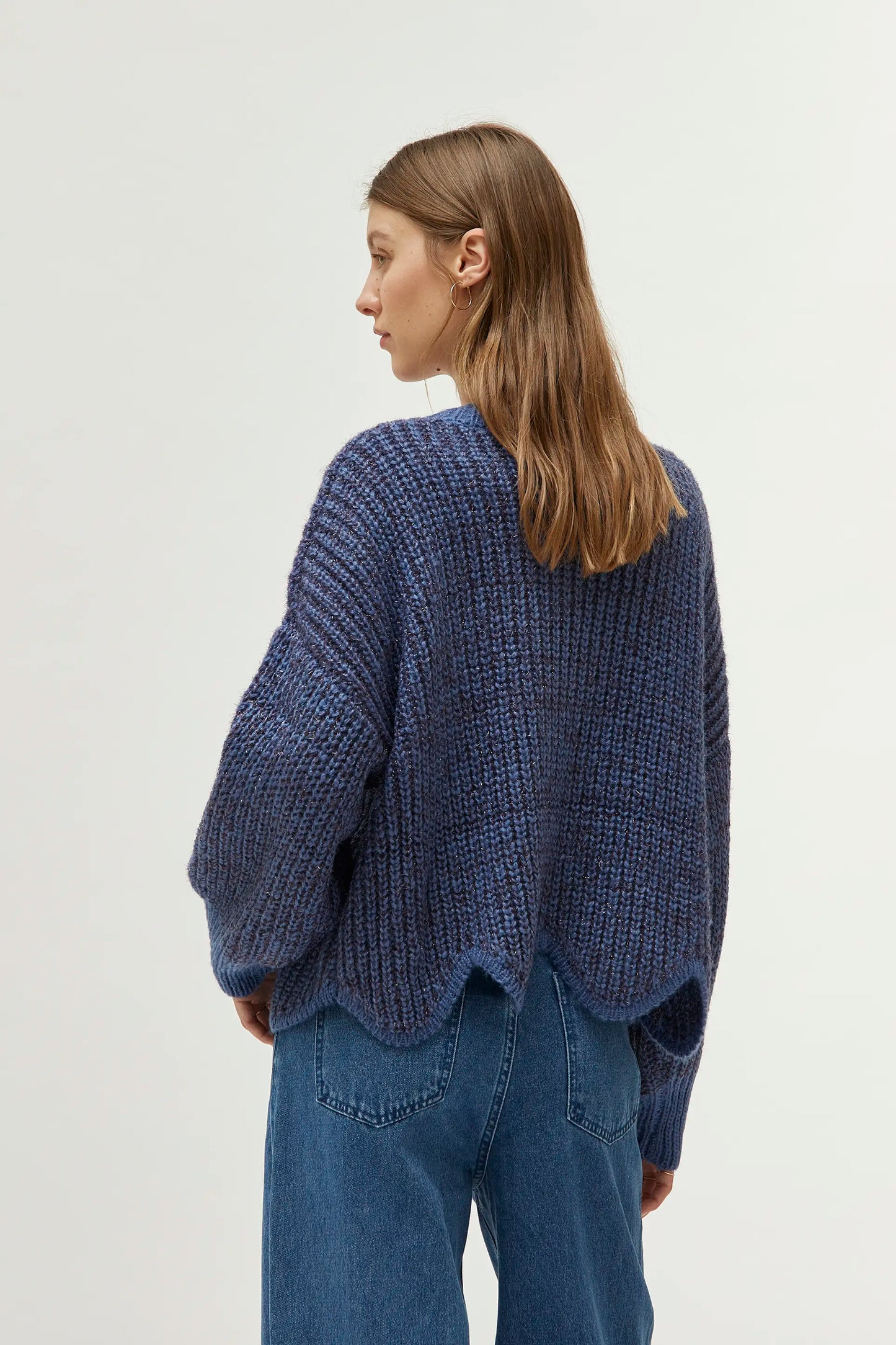 Blue hem detail sweater