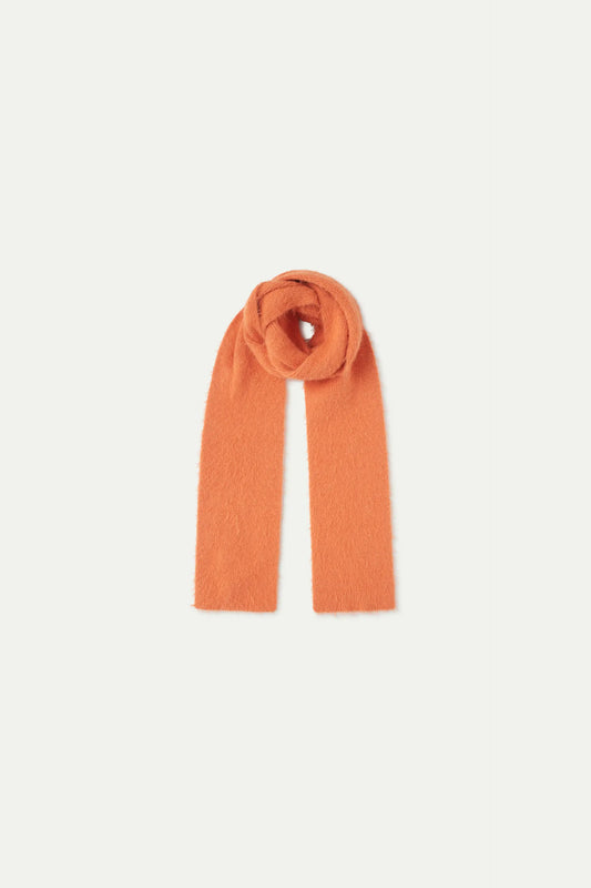 Orange Textured Knit Scarf