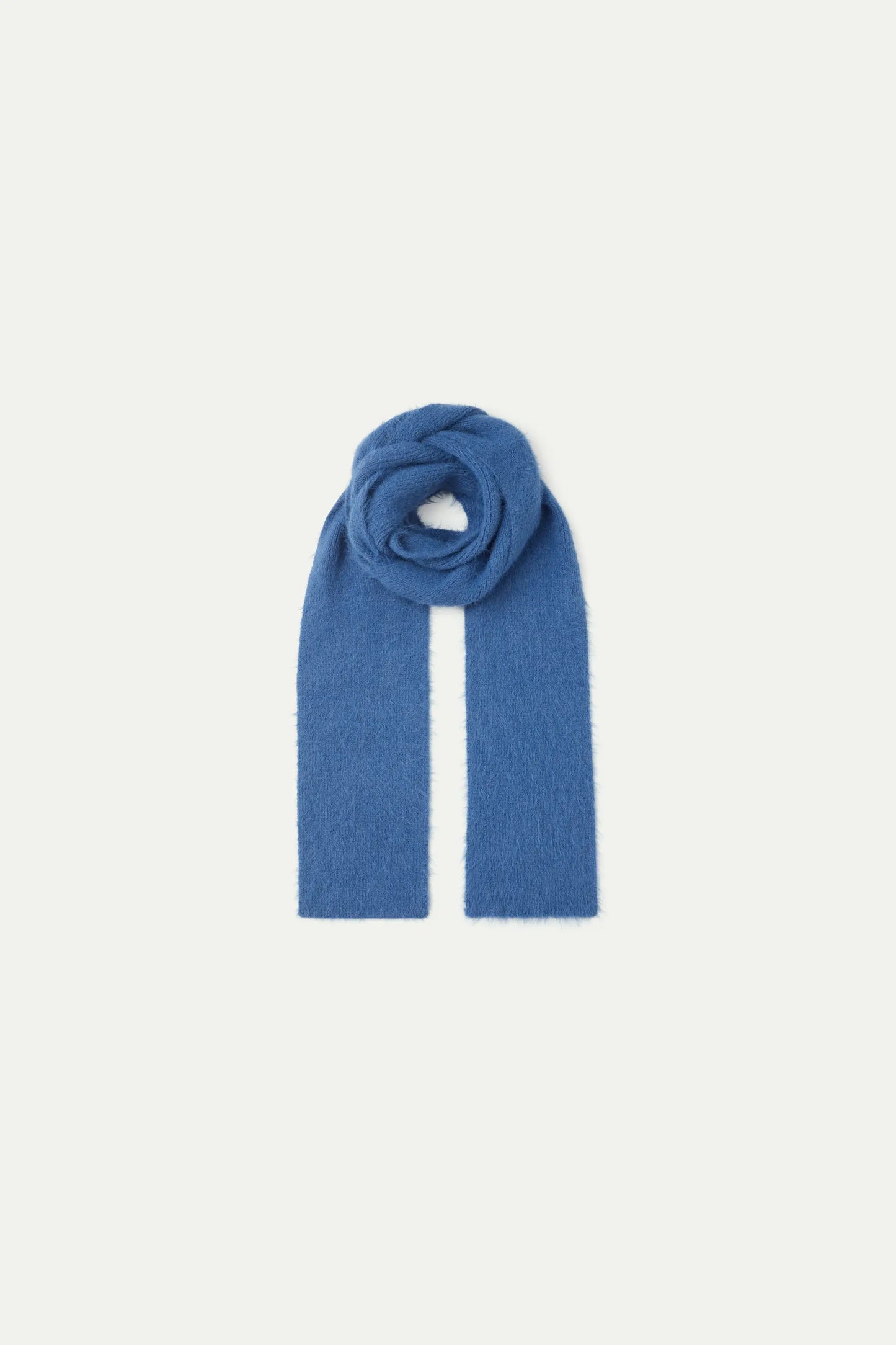 Blue Textured Knit Scarf