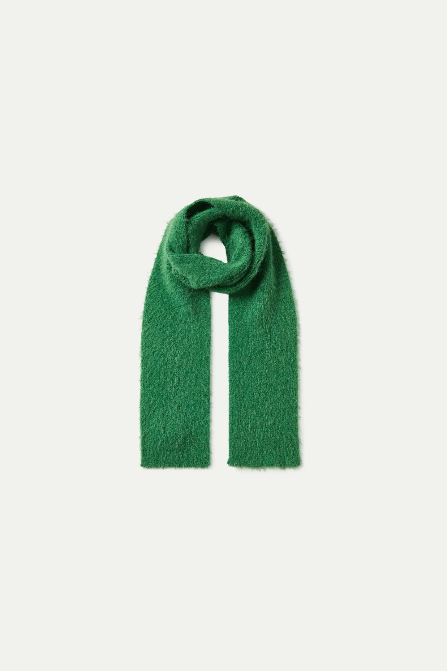 Green Textured Knit Scarf